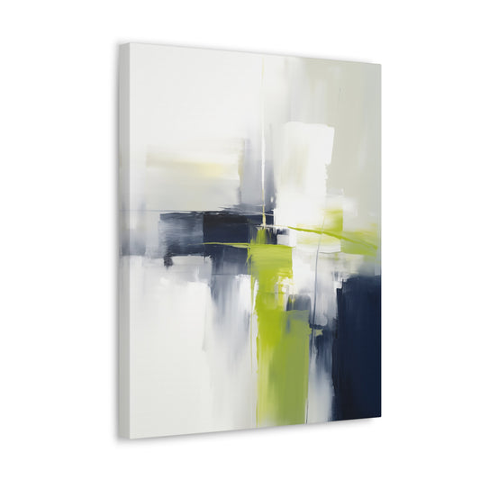 Abstract Wall Art - Canvas Print Gallery Wrap - Navy Blue and Lime