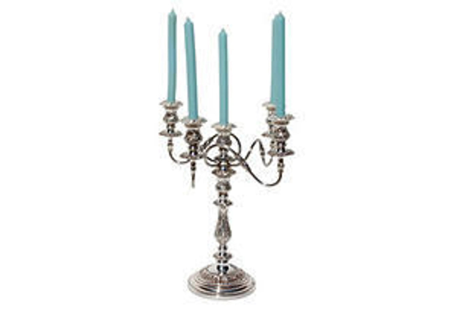 Single 5 Light Candelabra, Silver Plate, Old Sheffield Replica