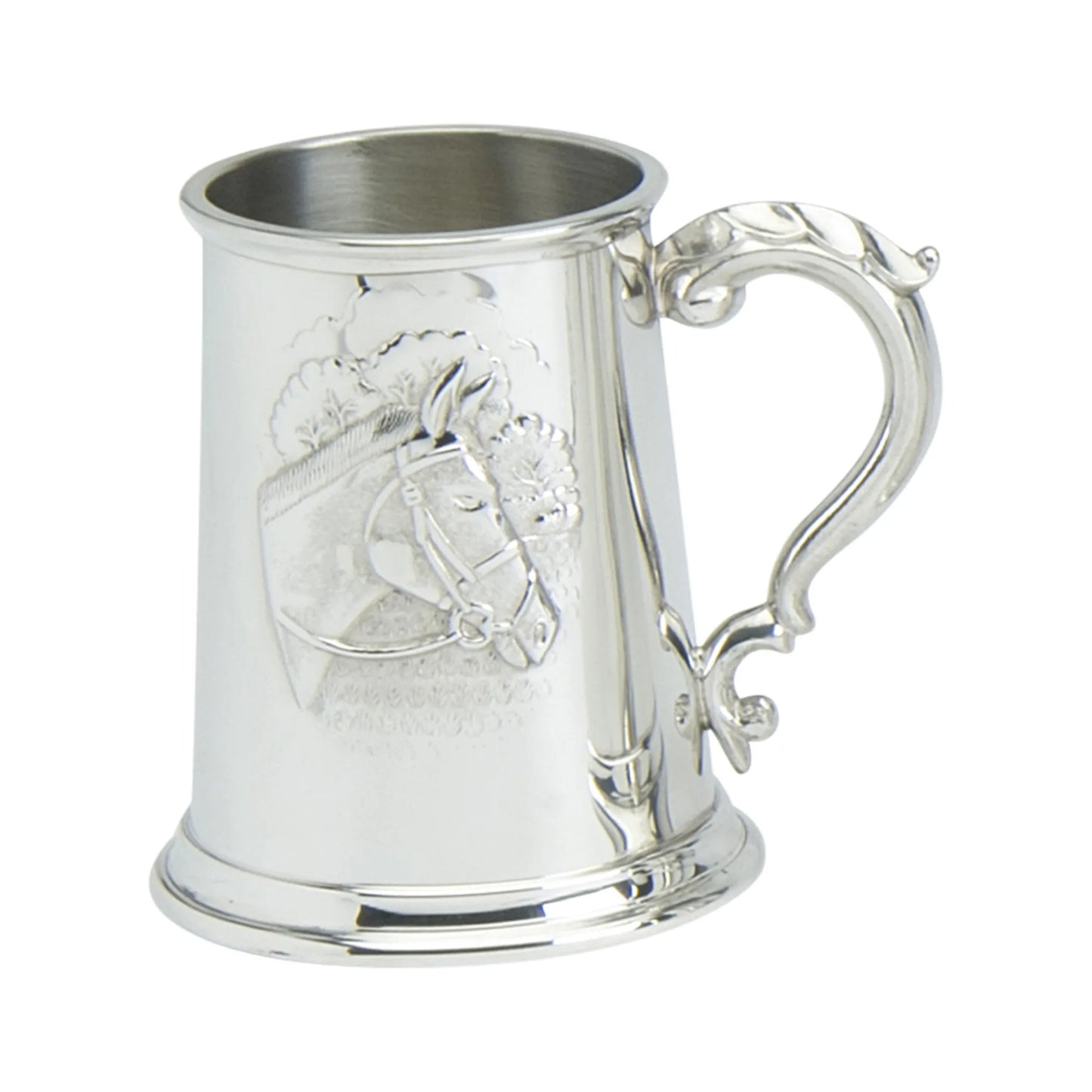 Tankard Horse Motif English Pewter 1 Pint