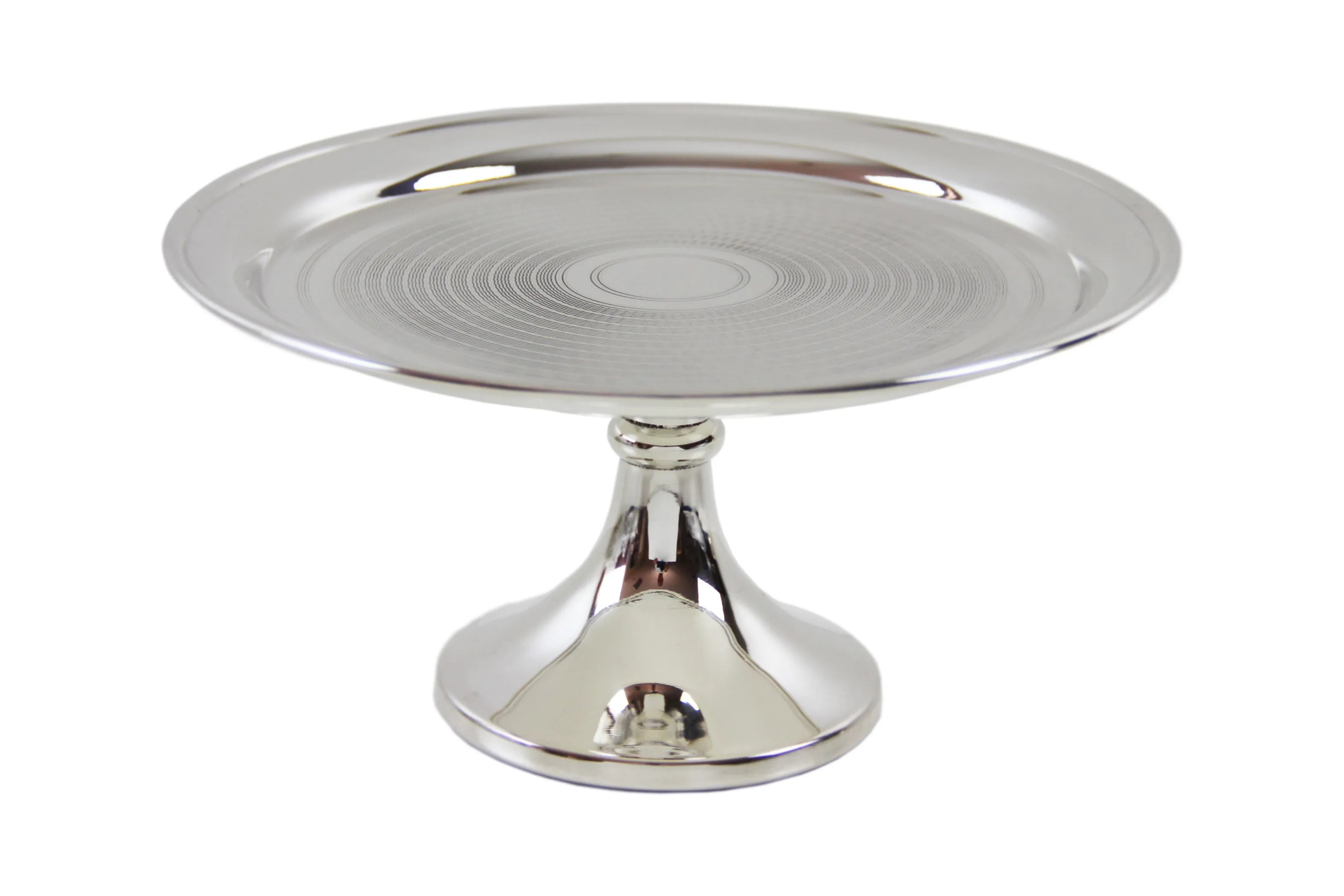 Corbell Silver Plate Tazza – Engine Turned Design on a white background