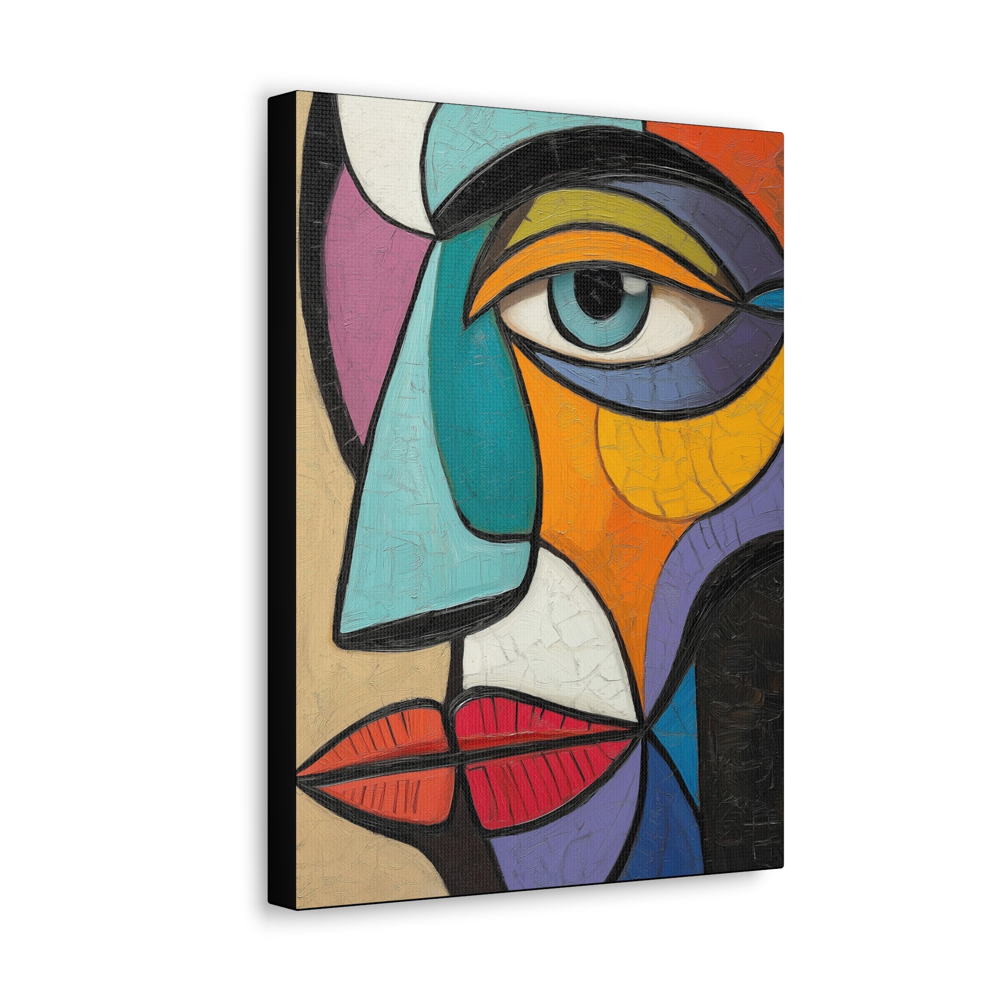 Picasso Esque Wall Art - Canvas Print - Kiss Me