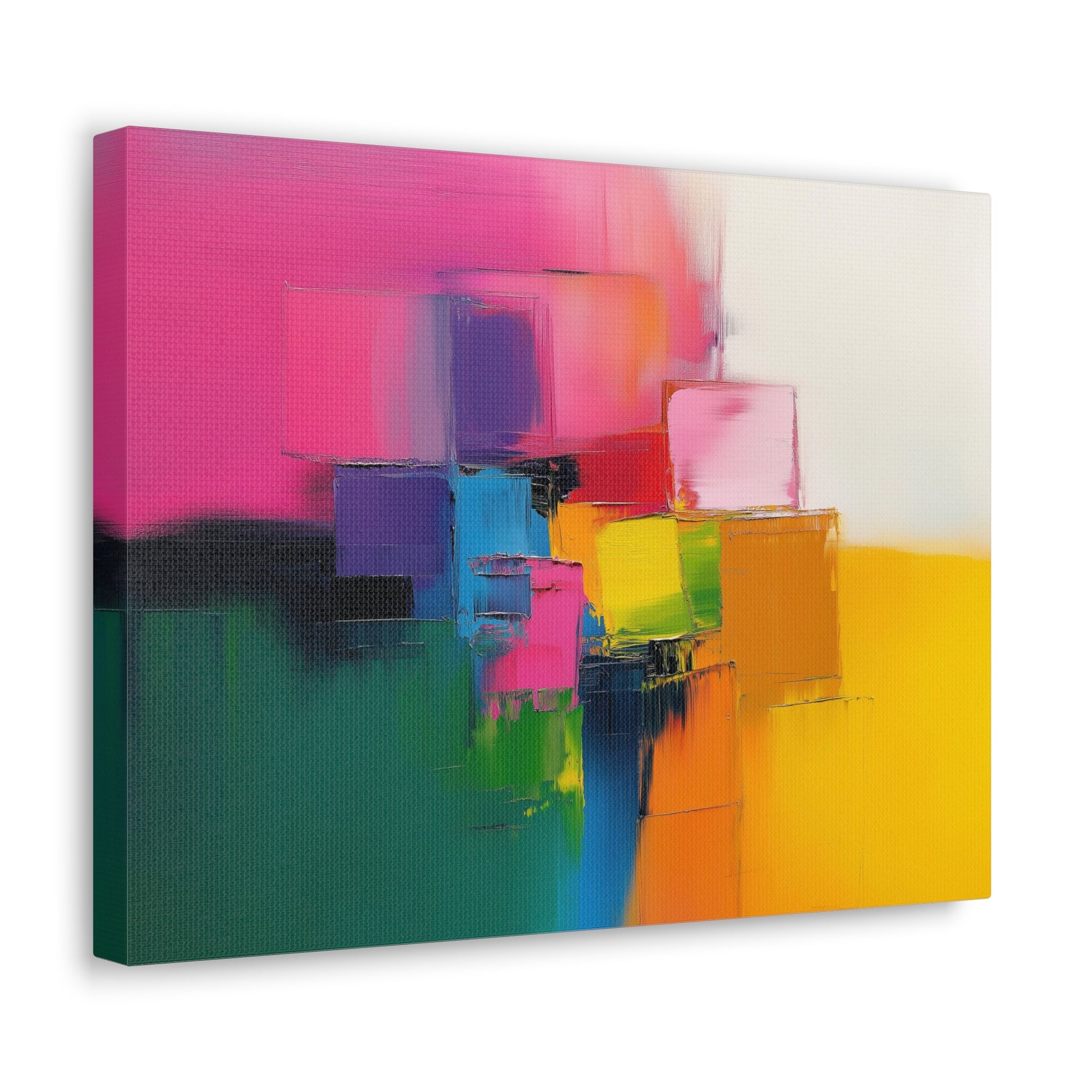 Vibrant Color Block Abstract Canvas Print - Gallery Wrapped Wall Art - 'Impasto II'