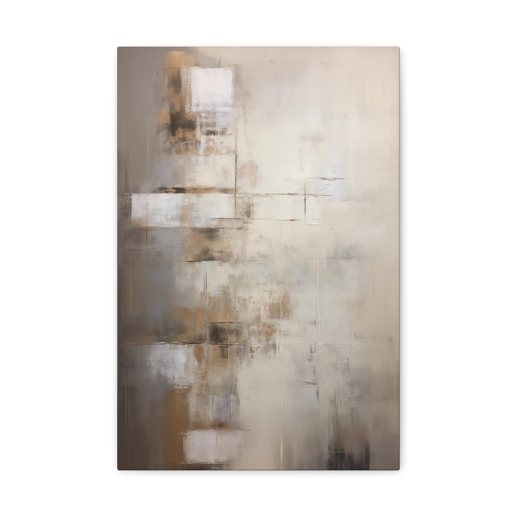 Abstract Neutral Wall Art - Canvas Print Gallery Wrap - Off-White Color Block