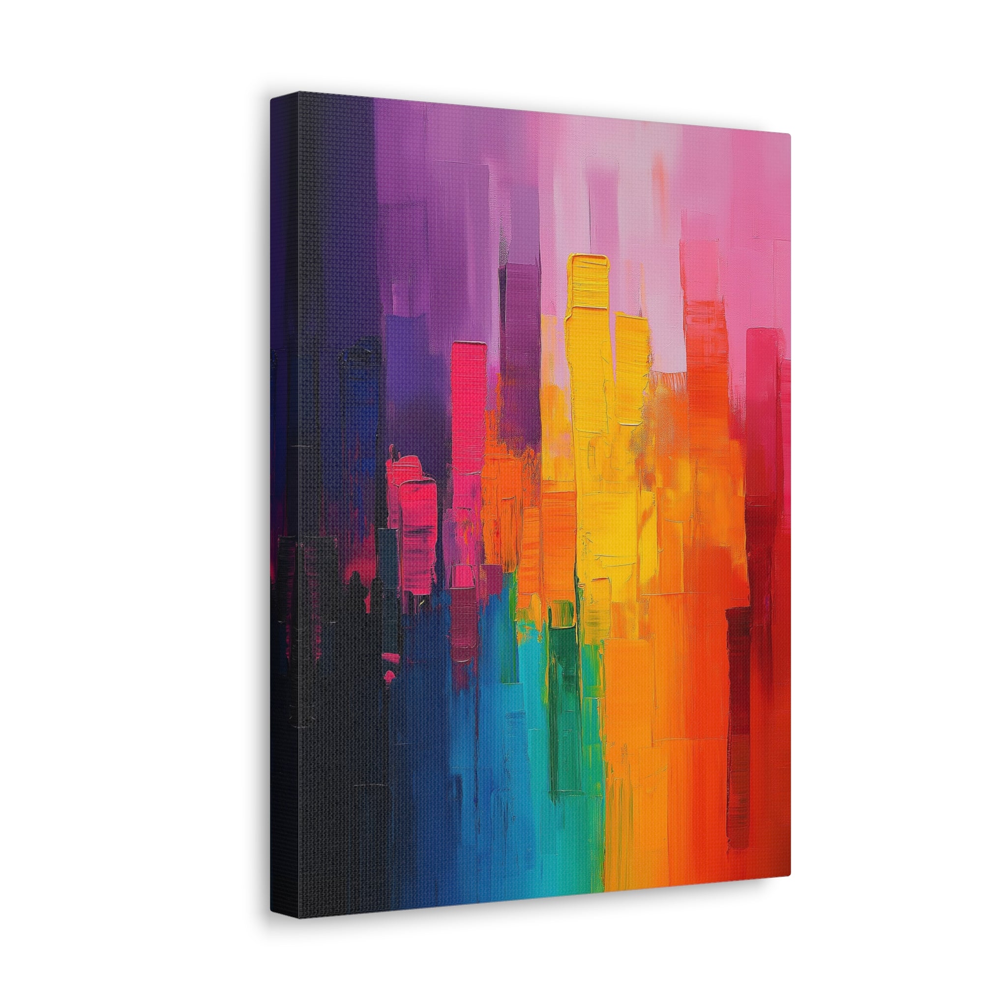 Colorful Abstract Wall Art - Canvas Print Gallery Wrap - Rainbow Impasto I