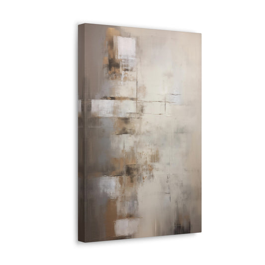 Abstract Neutral Wall Art - Canvas Print Gallery Wrap - Off-White Color Block