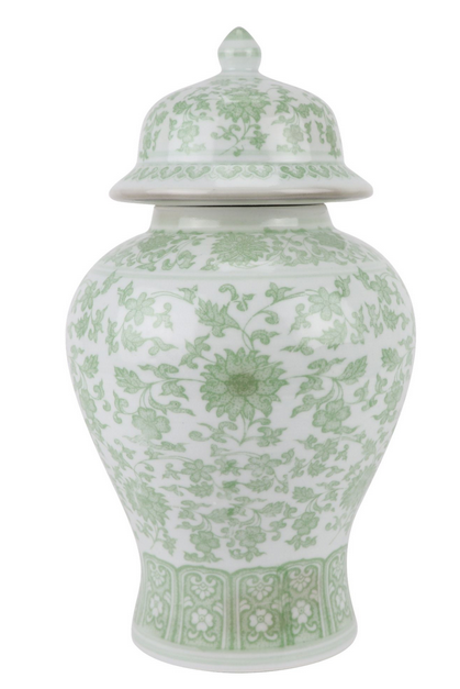 Soft Green Floral Jar (3 Sizes)