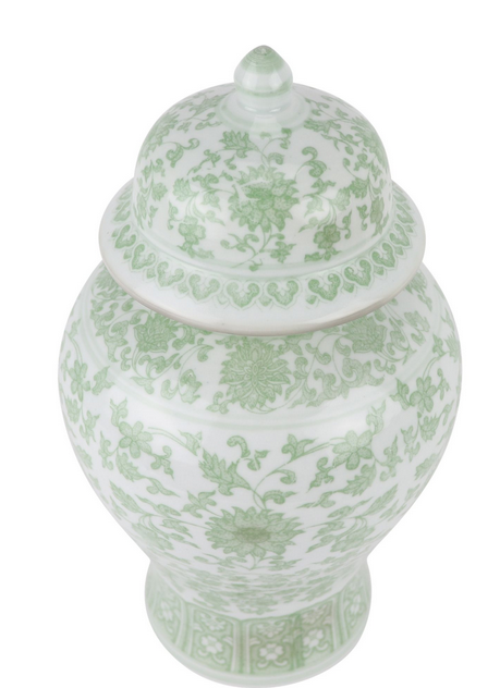 Soft Green Floral Jar (3 Sizes)