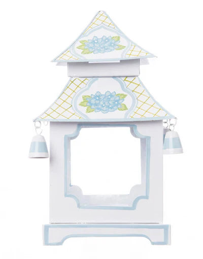 Hydrangea Leaf Pagoda Lantern (Blue Trim)