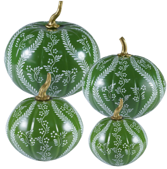 Green Pumpkin with White Trellis