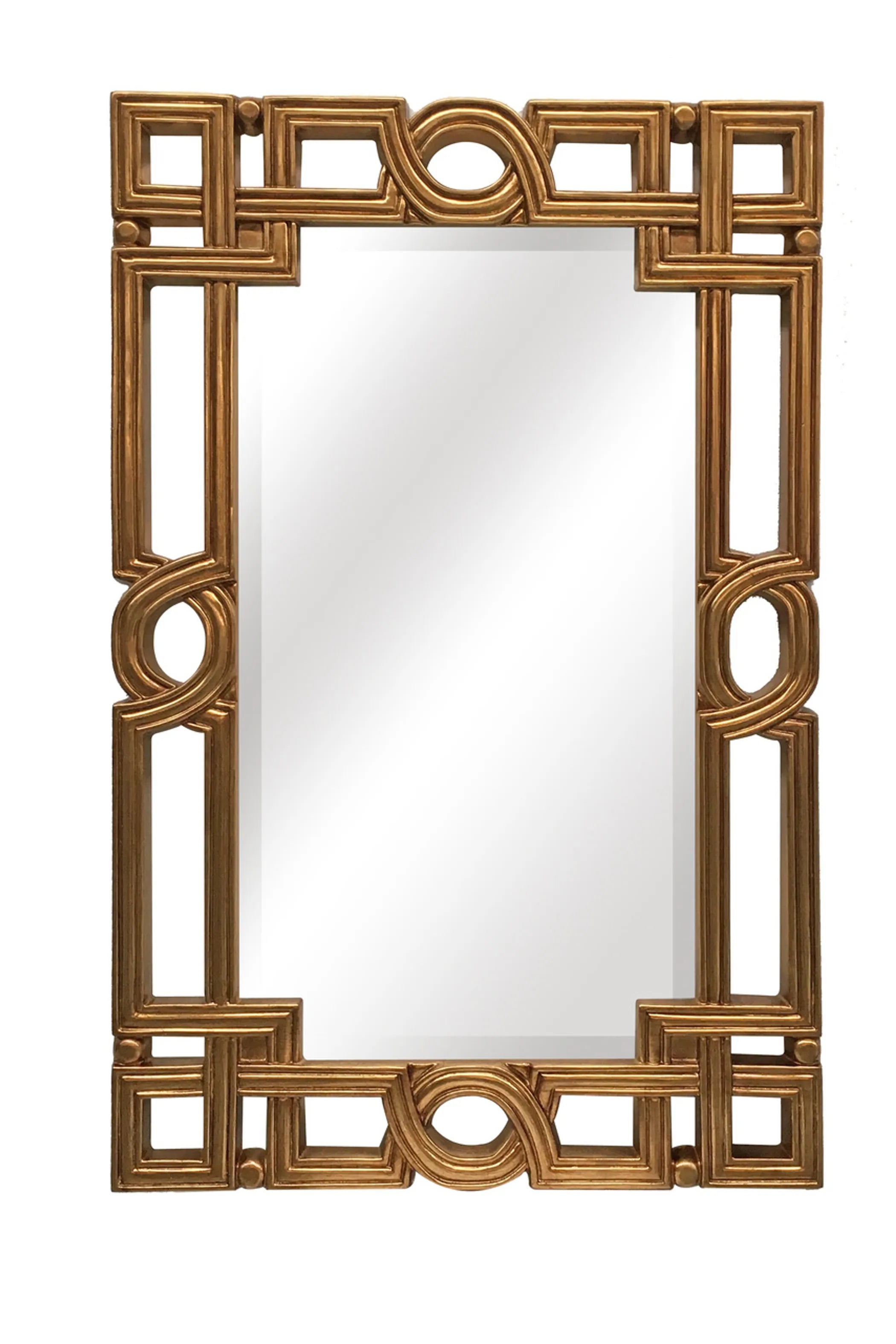 Artemis Antique Gold Openwork Frame Wall Mirror 27.5"W x 42.5"H x 1"D