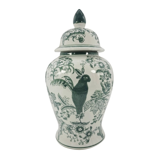 Jasper Green Chinoiserie Ceramic Jar