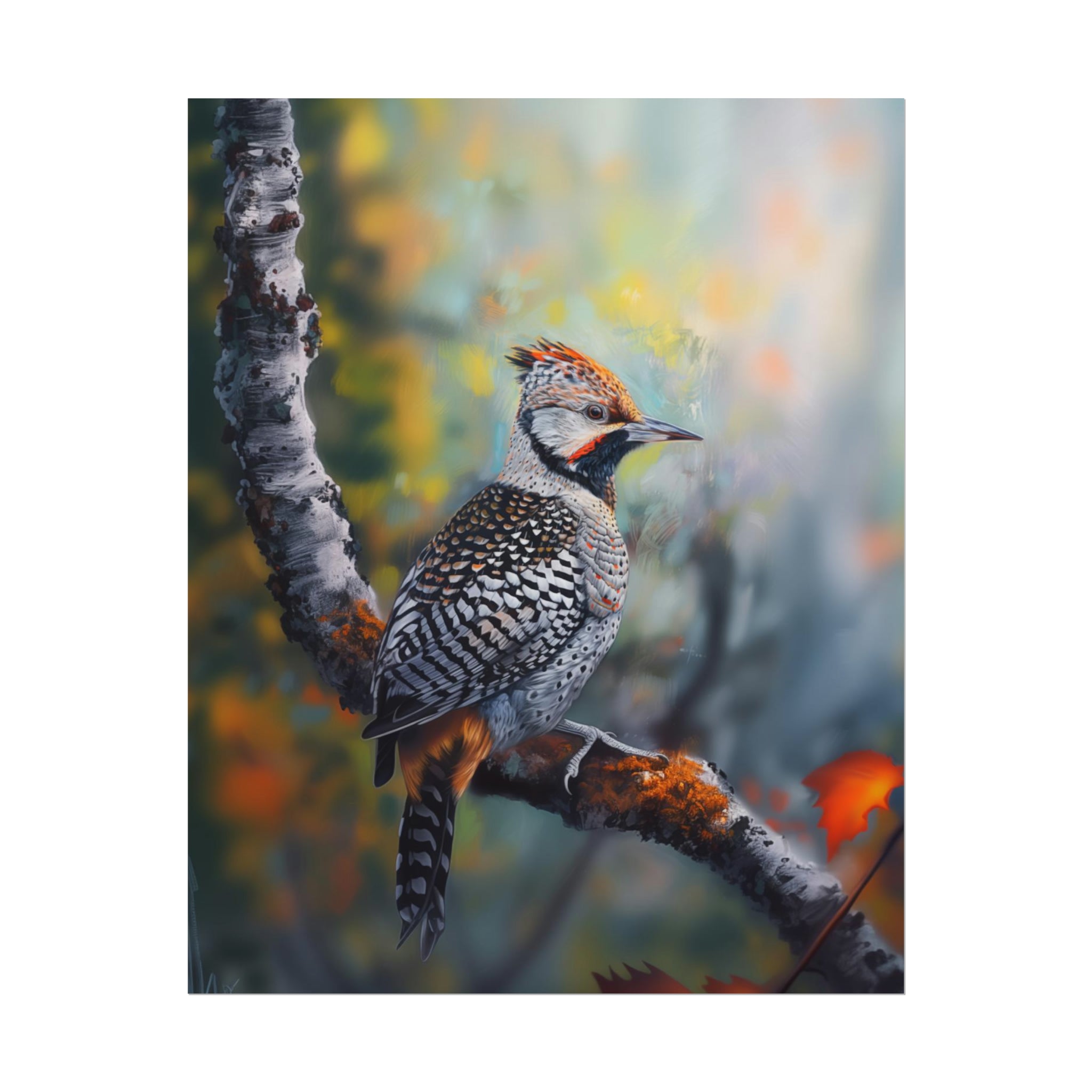 Northern Flicker Bird Wall Art Print - Colaptes Auratus