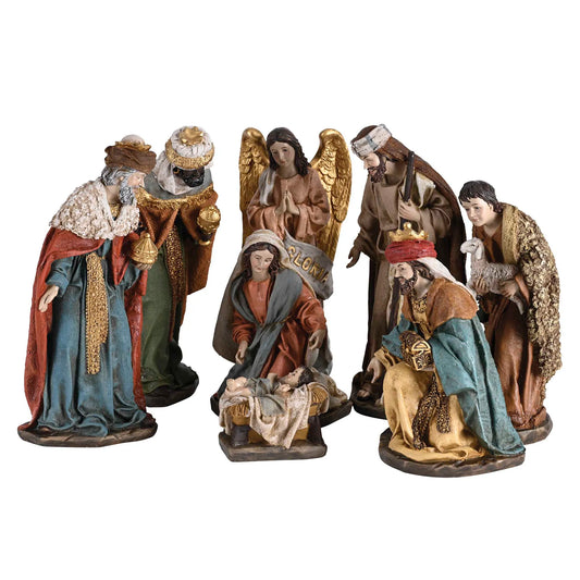 Nativity Holy Family Angel Full Color10H