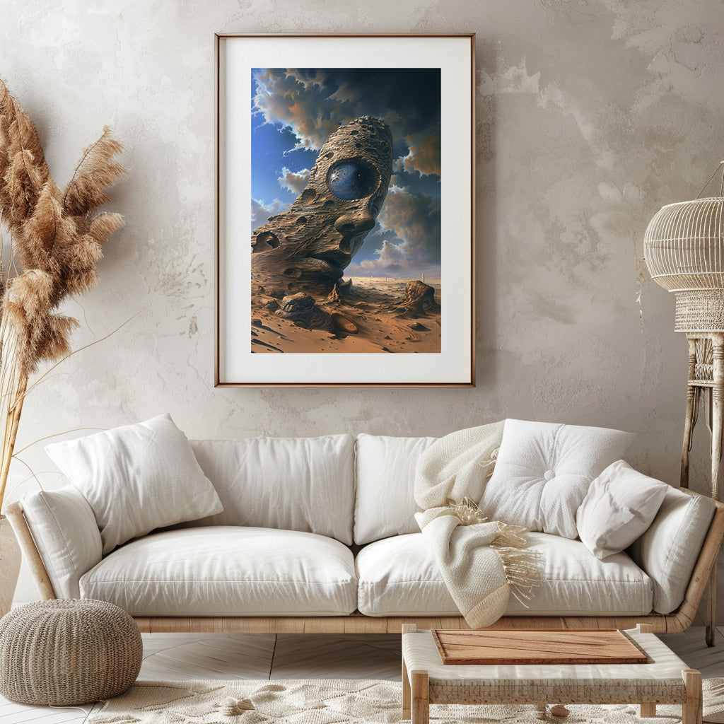 Surrealism Wall Art Print - Face in a Desert