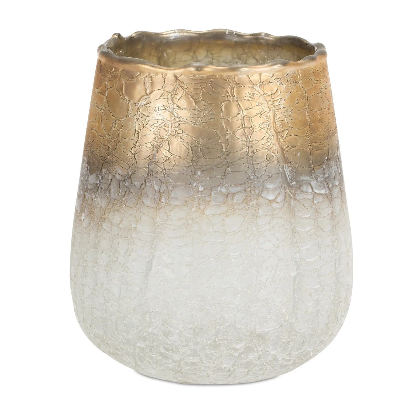 Vase Glass Ombre Gold Accents