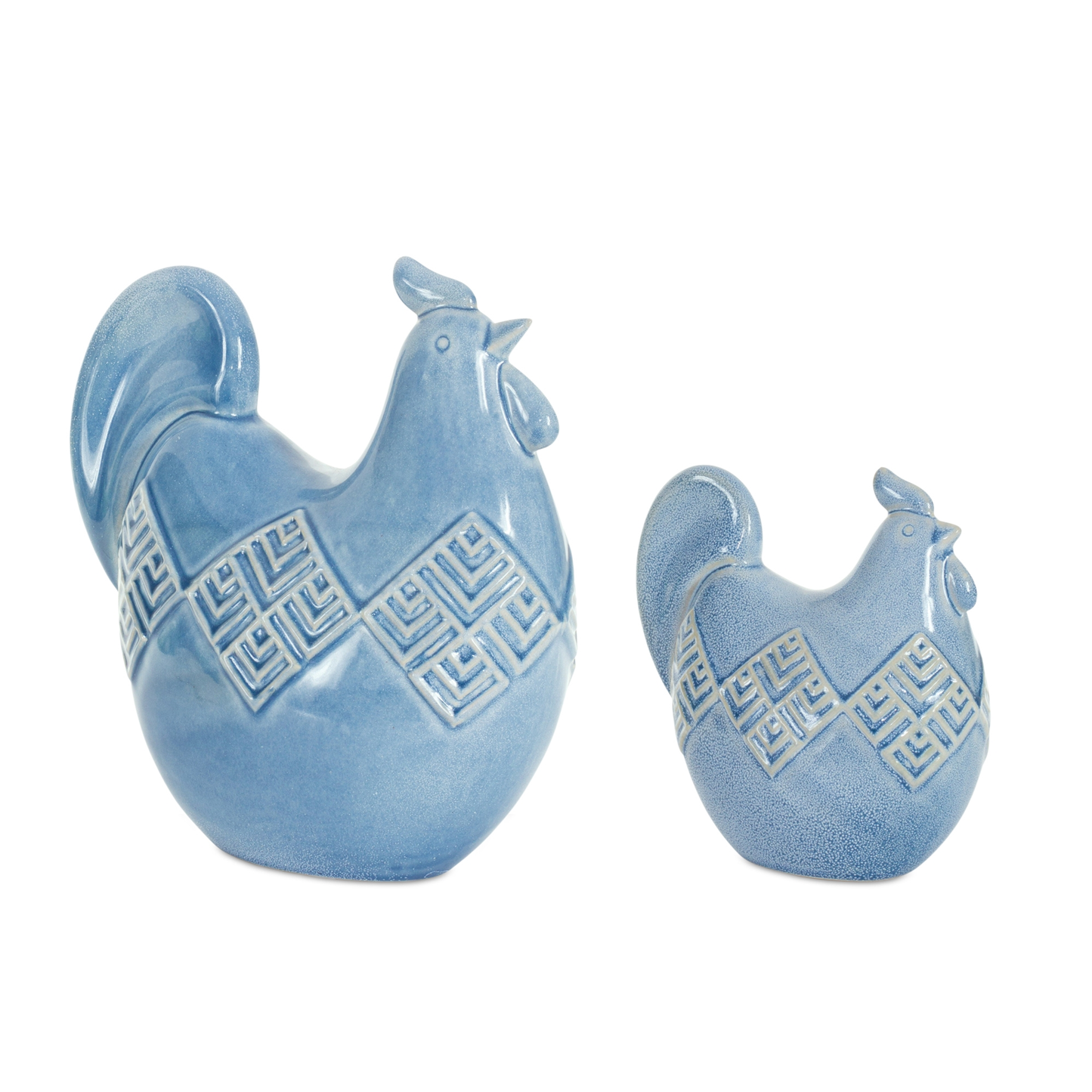 Chicken (Set of 2) 5.75"H, 8.25"H Ceramic Farmhouse Figurines