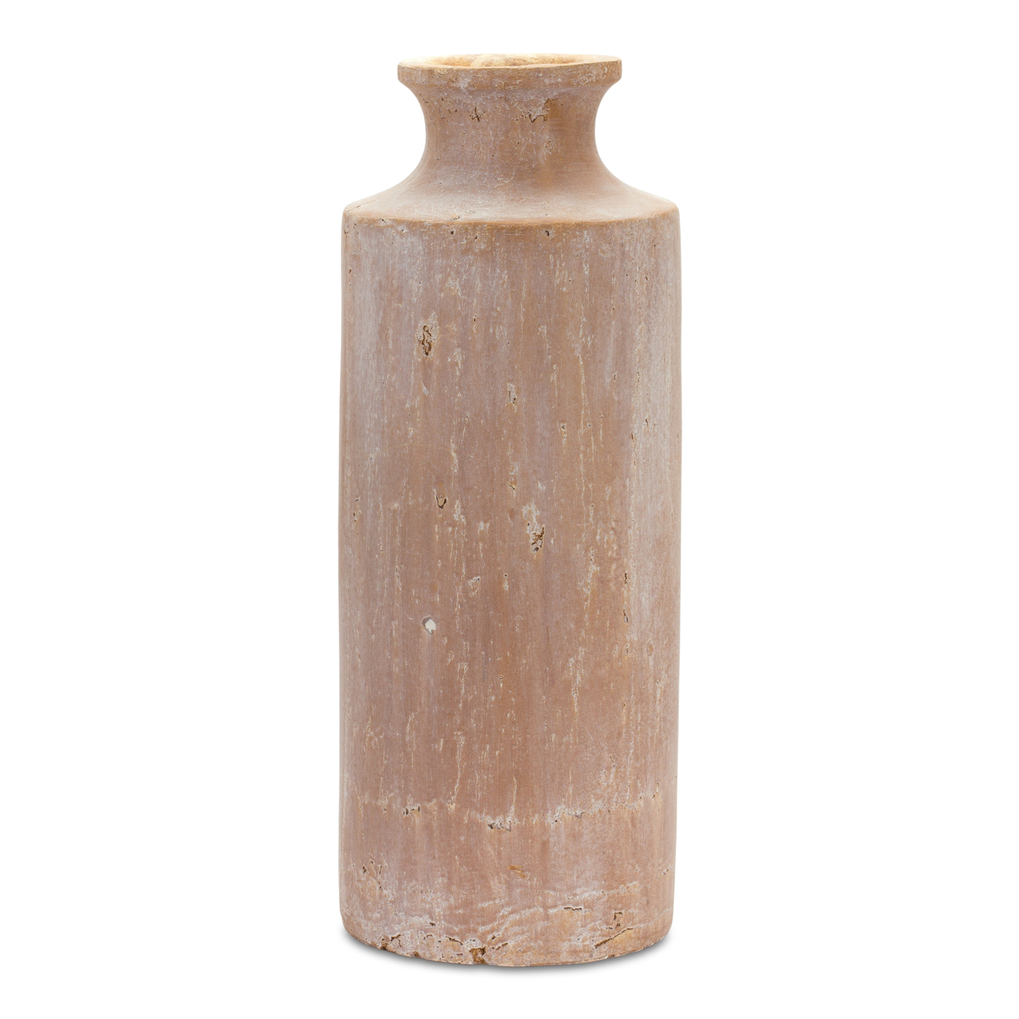 Vase 19"H Warm White-Washed Terra Cotta