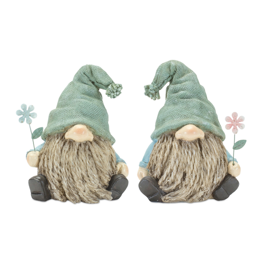 Gnome (Set of 4) 4"L x 5.25"H Resin