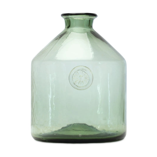 Vase 7"D x 9"H Sage Green Glass