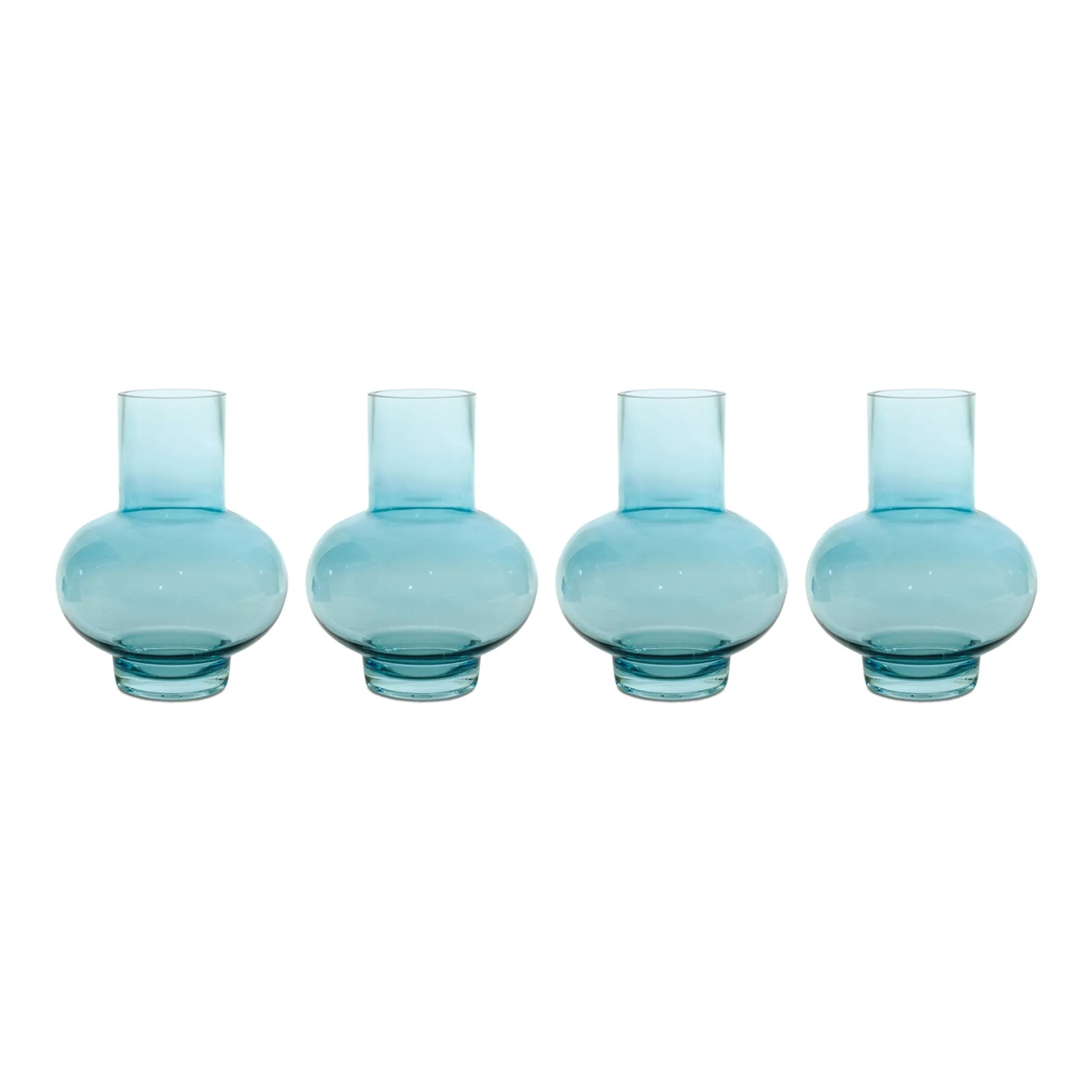 Blue Glass Vase Set Mid Century Design - Materials: Glass | Colors: Blue | Décor  style: Modern