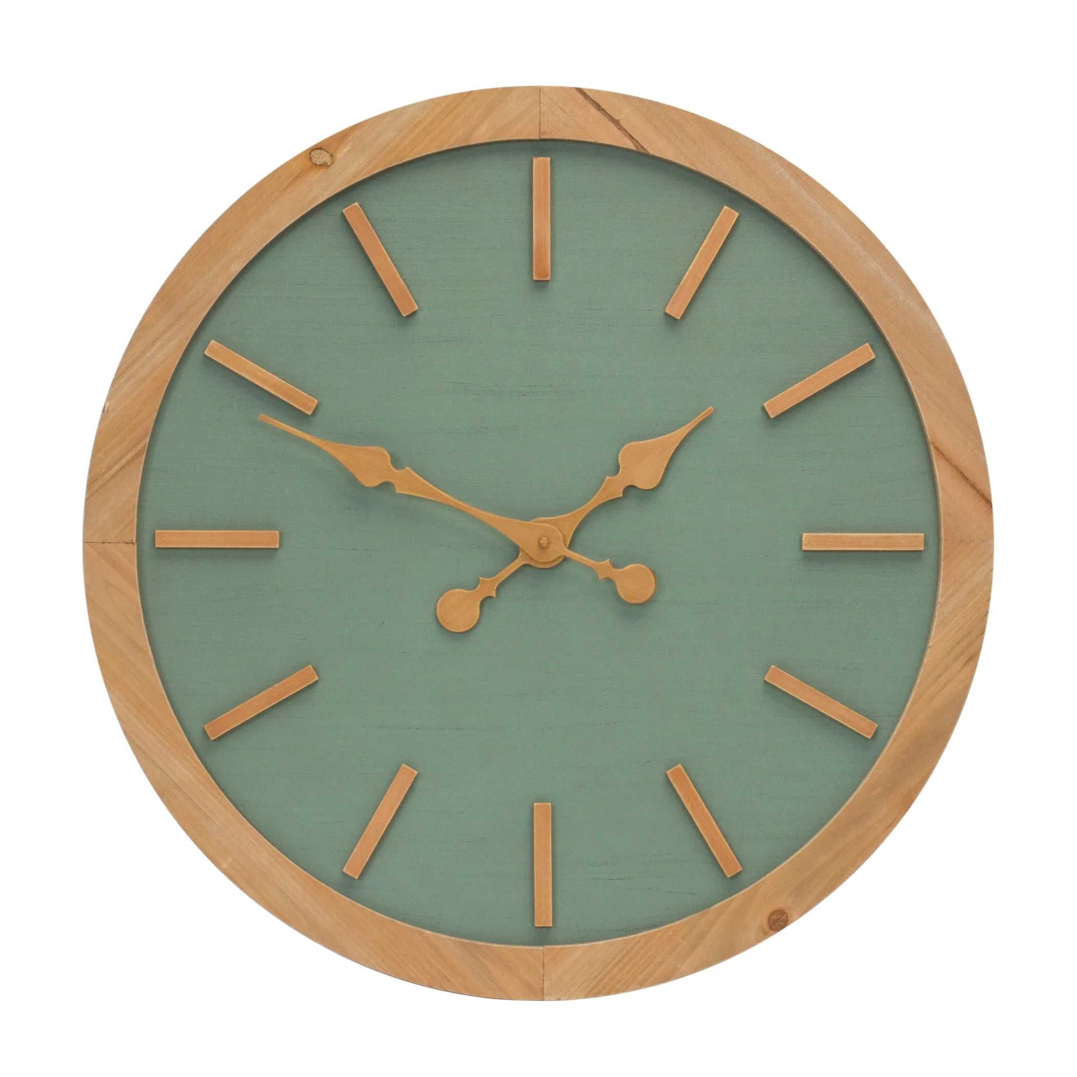 Sage Green Wood Wall Clock 24in