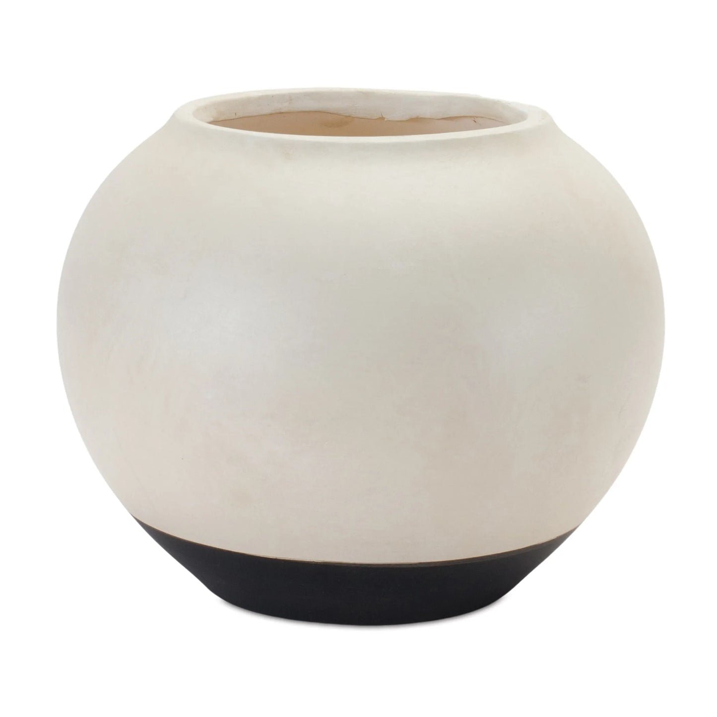 Two Tone Ceramic Vase  - Pack Of: 1 unit | Materials: Ceramic | Colors: Cream; black | Décor  style: Modern