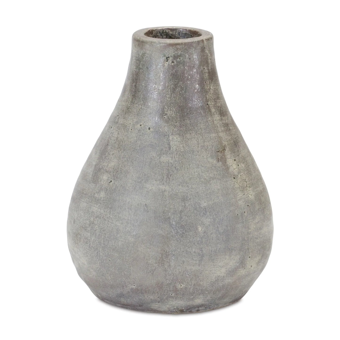 Distressed Terra Cotta Vase 6"H Set of 2