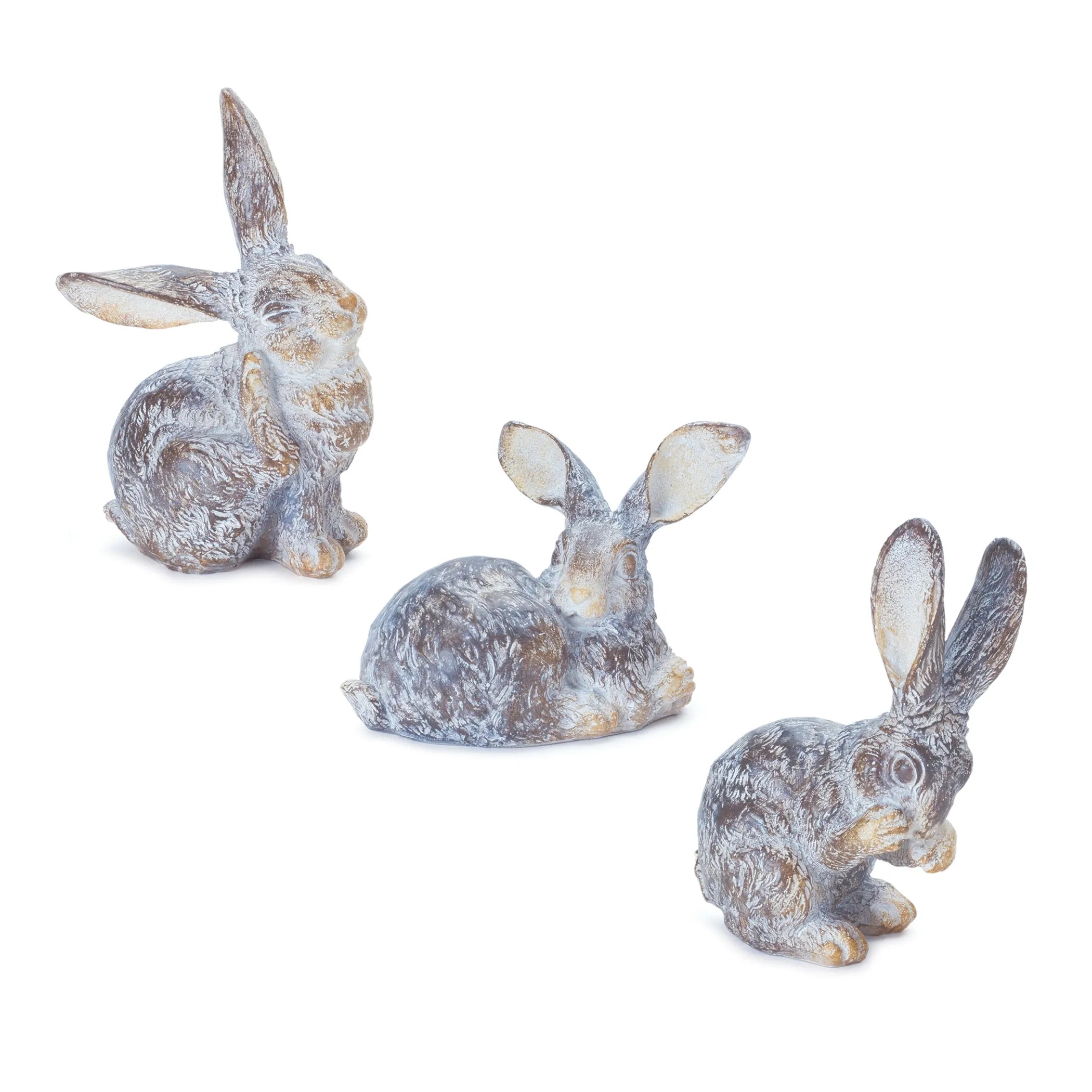 Garden Rabbit Figurine  - Materials: Resin | Colors: Brown | Décor  style: Rustic