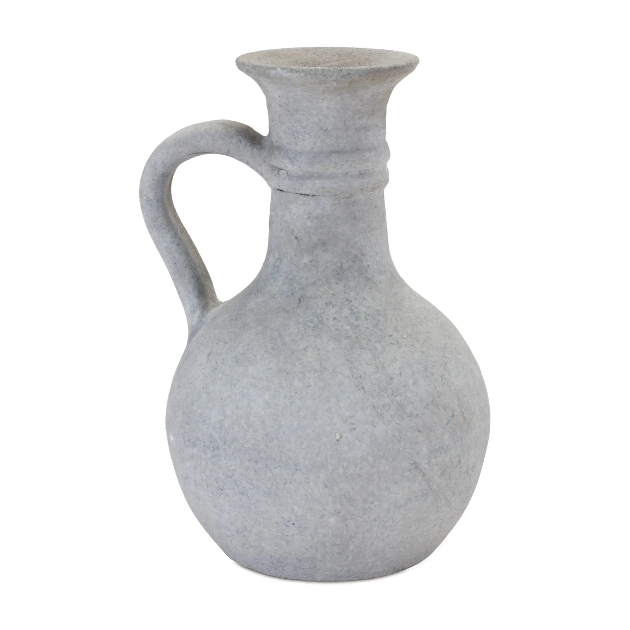 Grey Pitcher Vase 9"H - Pack Of: 1 unit | Materials: Resin | Colors: Grey | Décor  style: Rustic