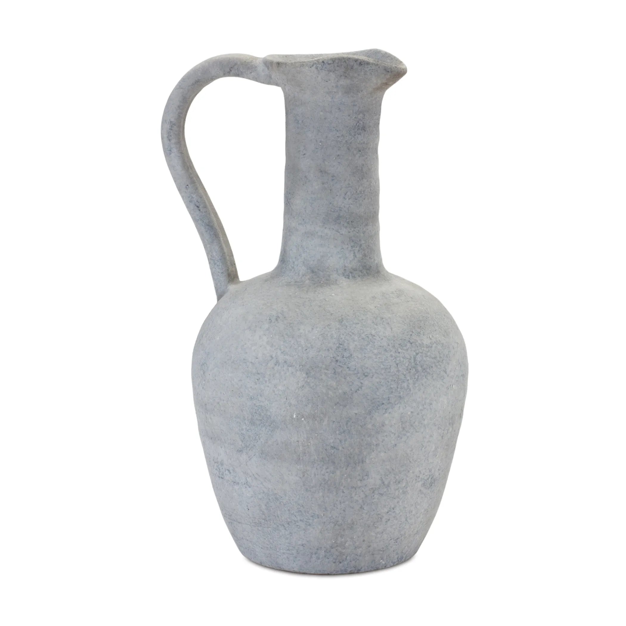 Grey Pitcher Vase 9"H - Pack Of: 1 unit | Materials: Resin | Colors: Grey | Décor  style: Rustic