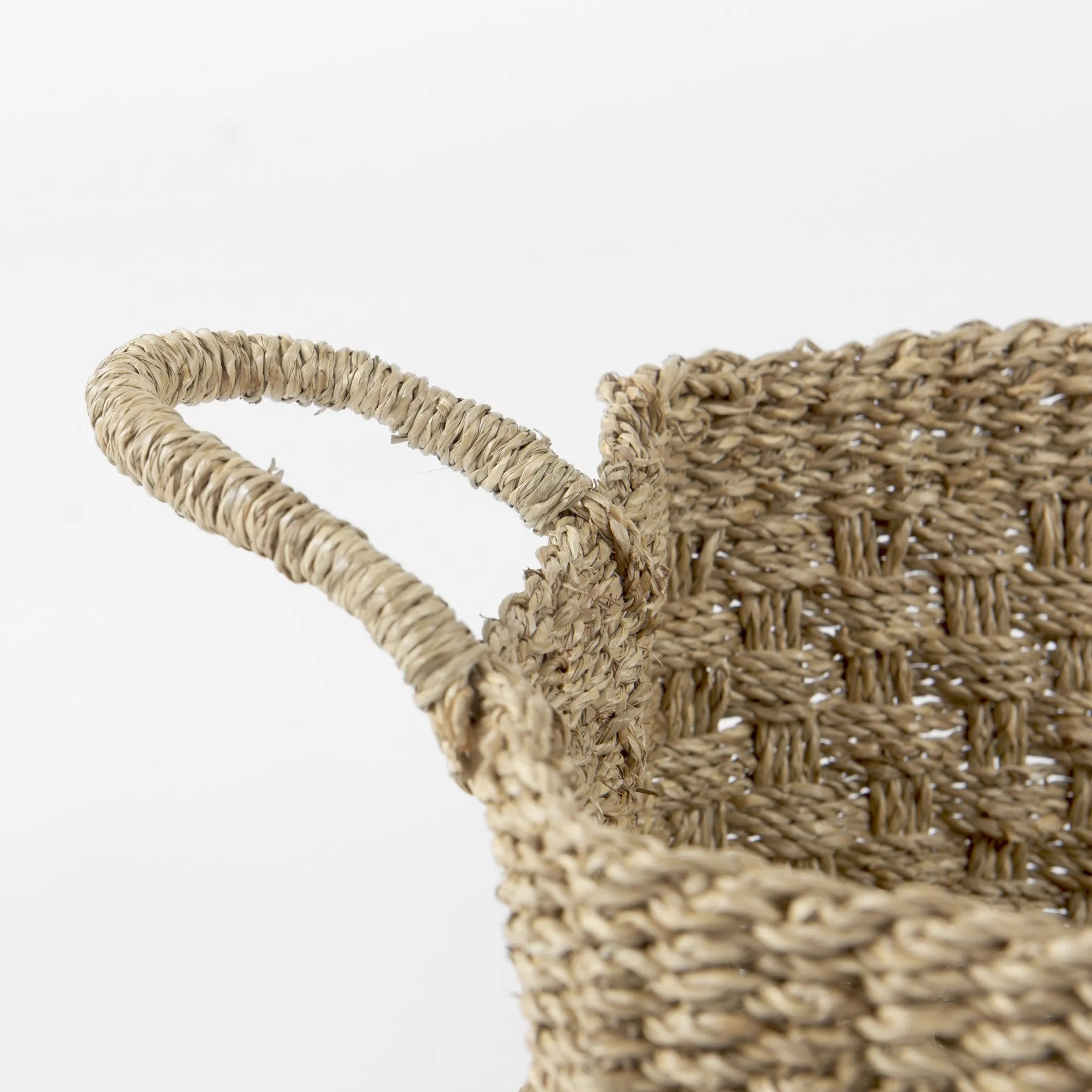 Set of Three Natural Wicker Storage Baskets