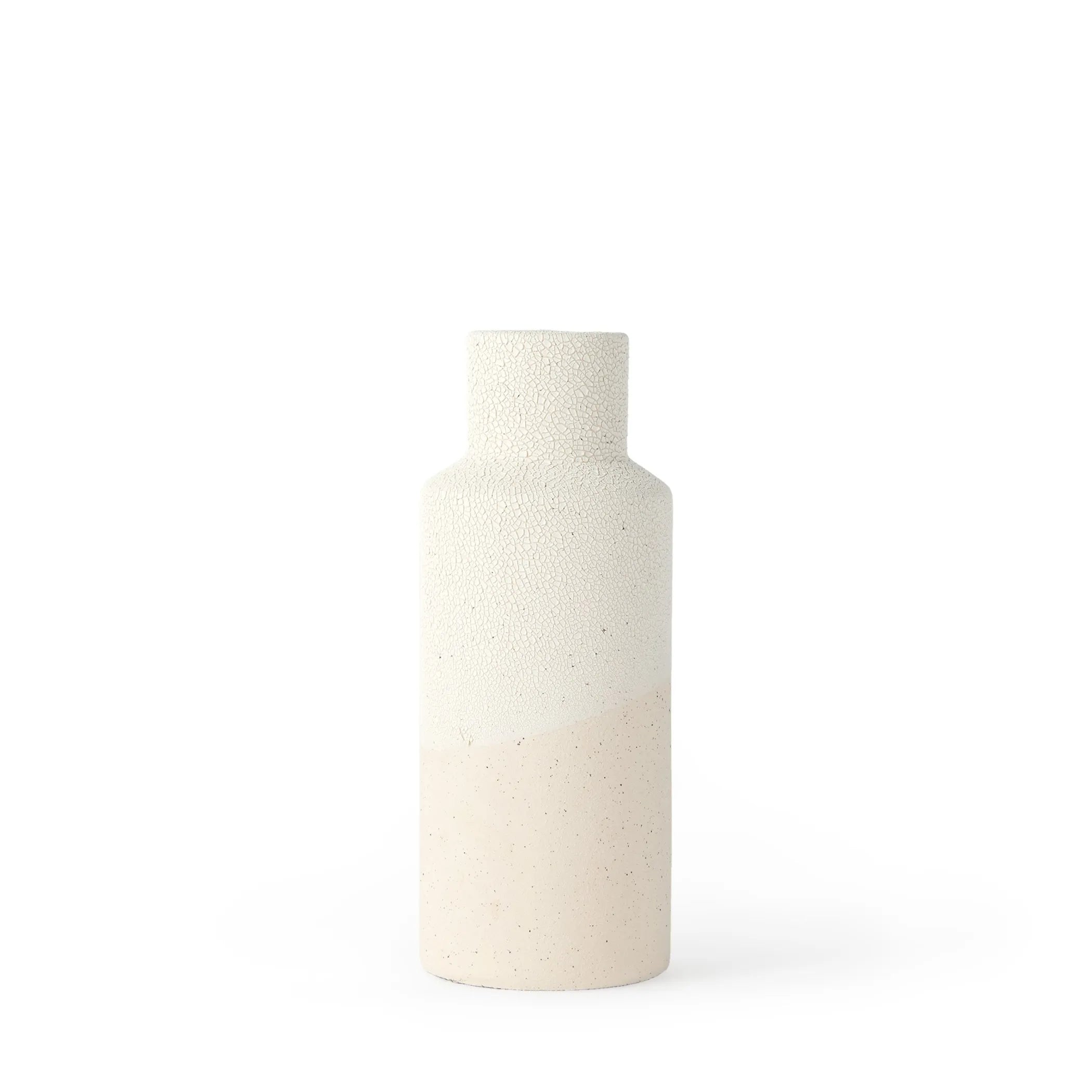 White ceramic vase on a white background