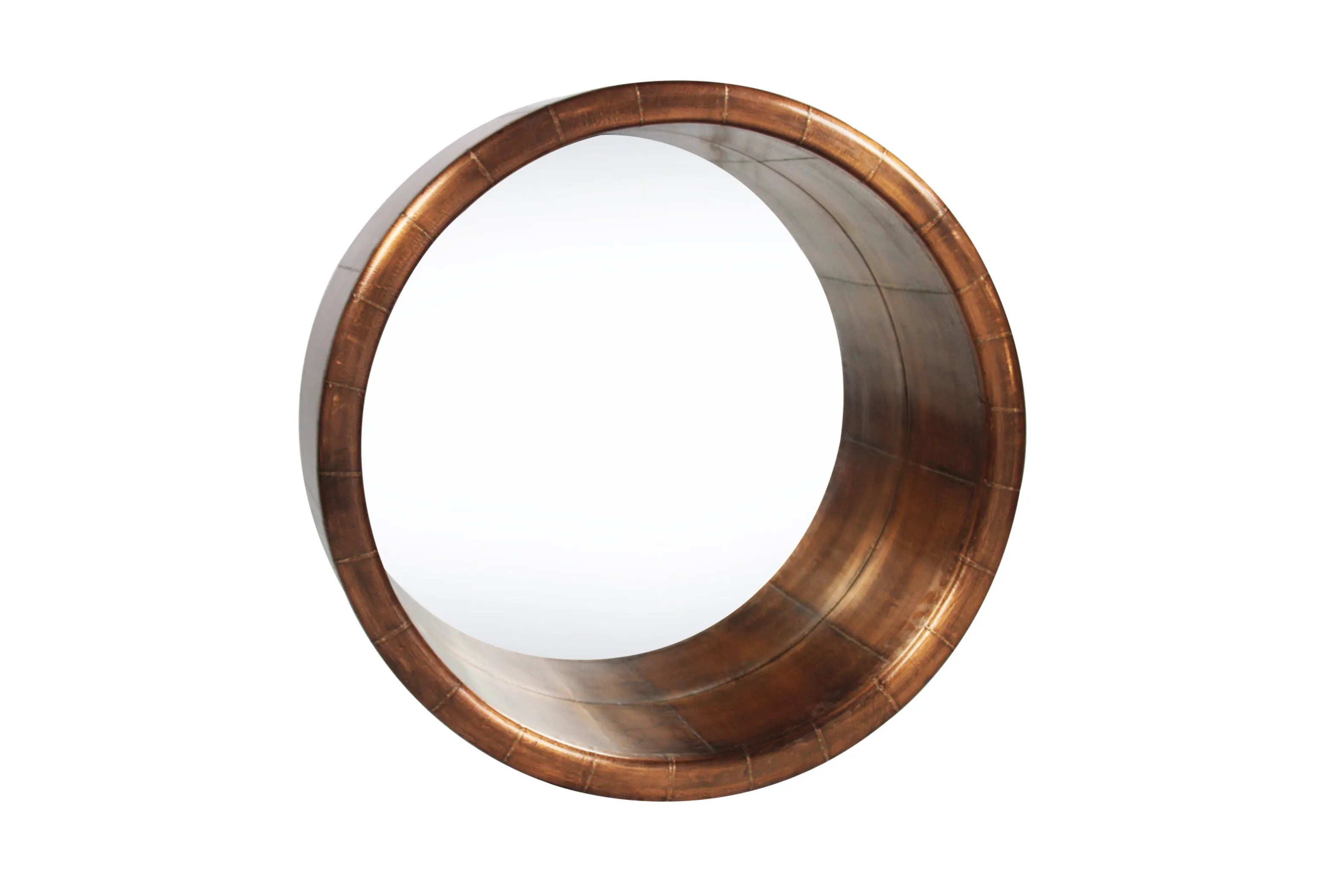 21" Copper Round Metal Framed Accent Mirror