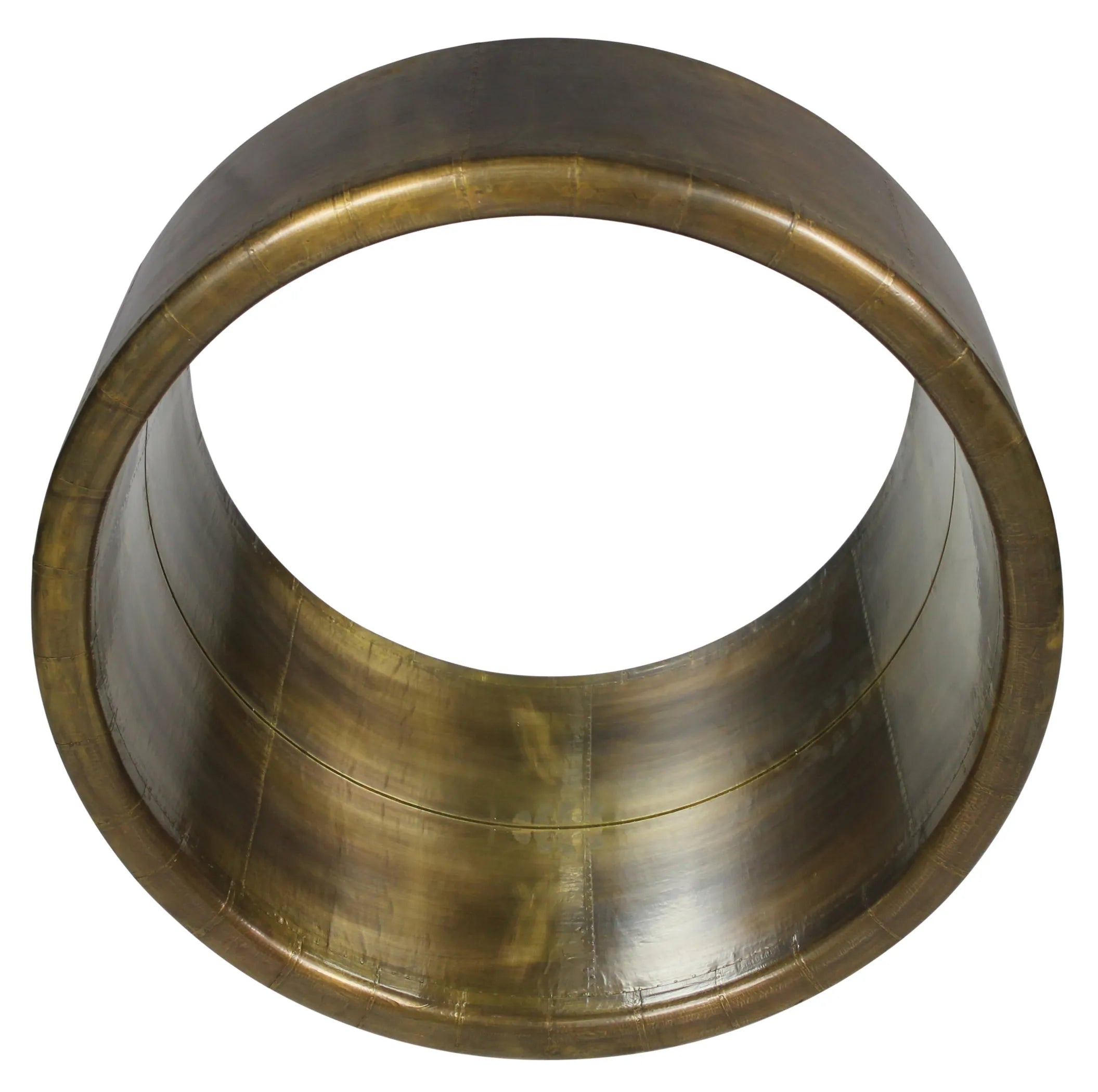 21" Brass Round Metal Framed Accent Mirror