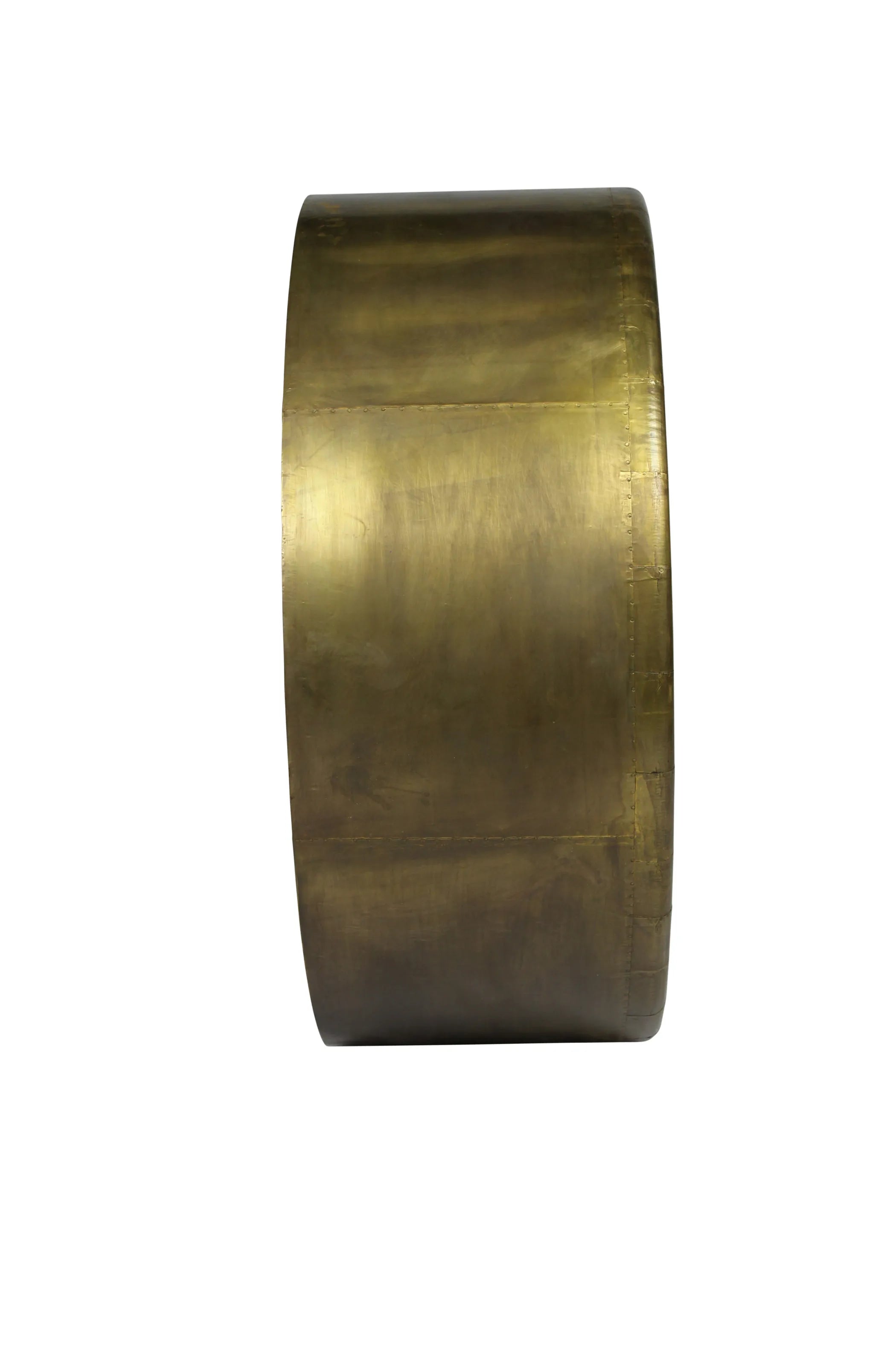 21" Brass Round Metal Framed Accent Mirror