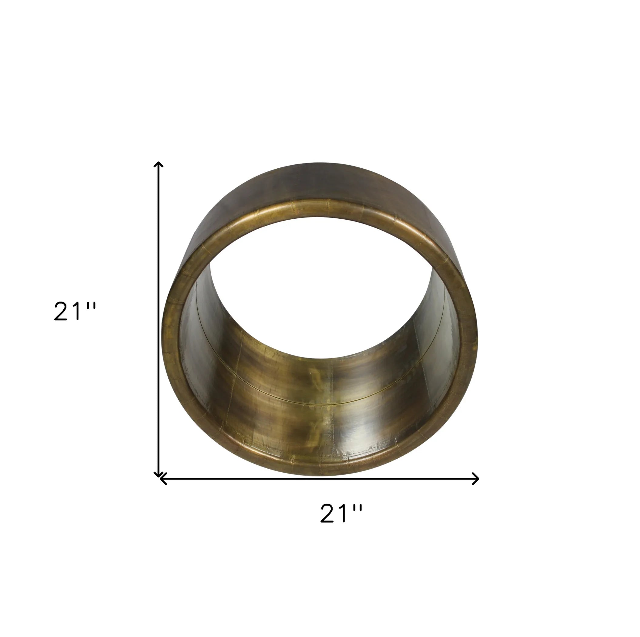 21" Brass Round Metal Framed Accent Mirror