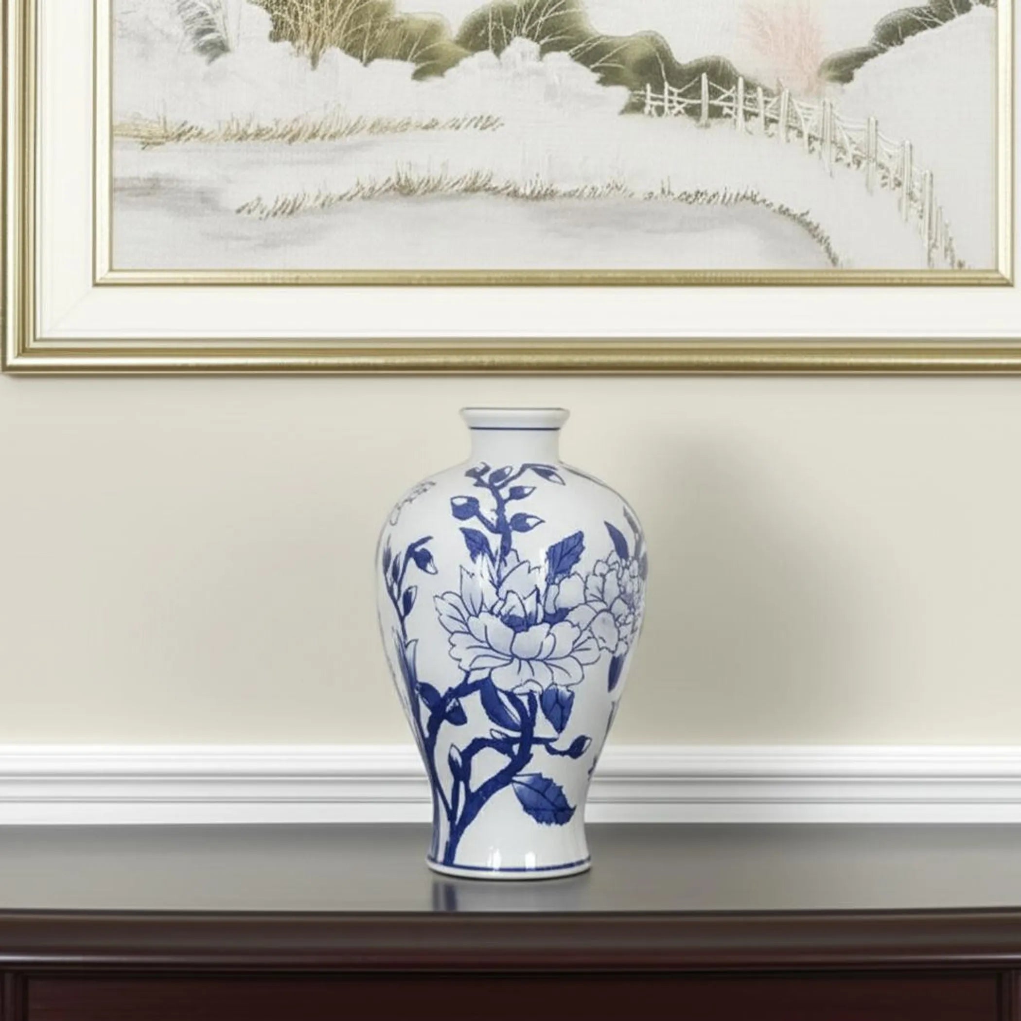 Floral Round Porcelain Table Vase