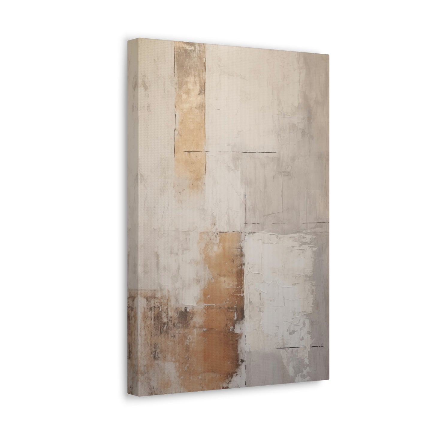 Abstract Neutral Wall Art - Canvas Print Gallery Wrap - Contemporary Rustic