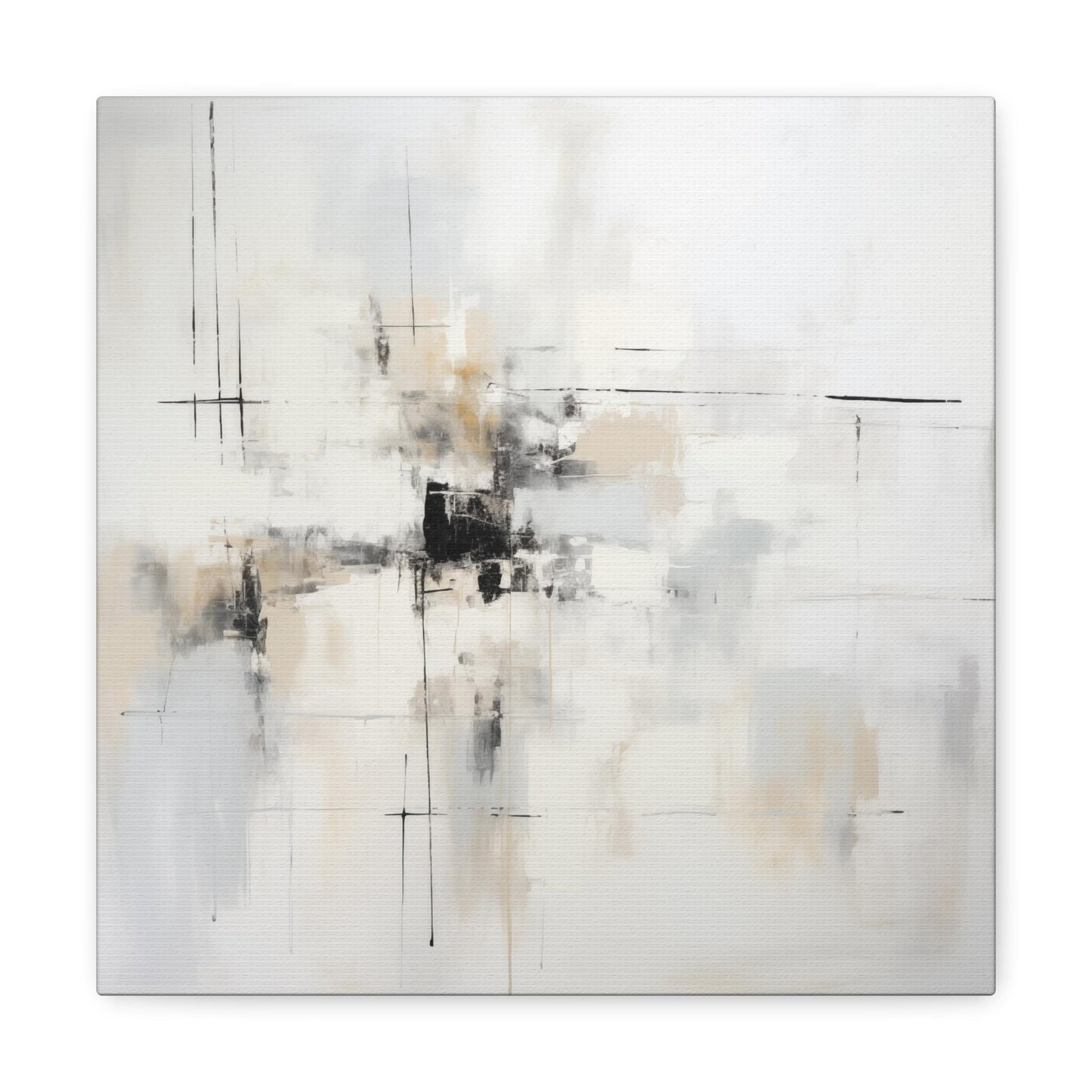 White Abstract Wall Art - Canvas Print Gallery Wrap - Neutral and Light Gray Palette