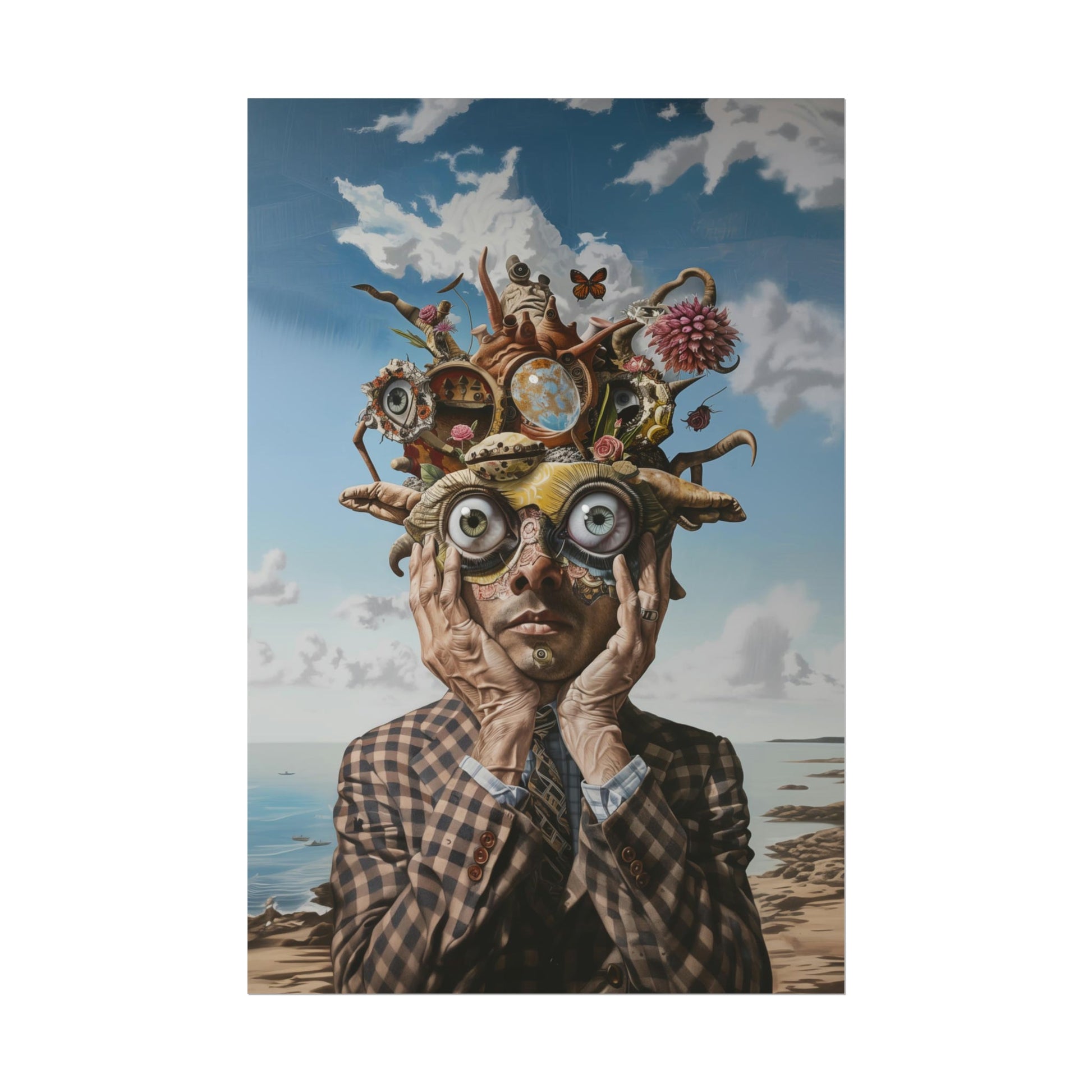 Surrealism Wall Art Print - A Head Full of Junk