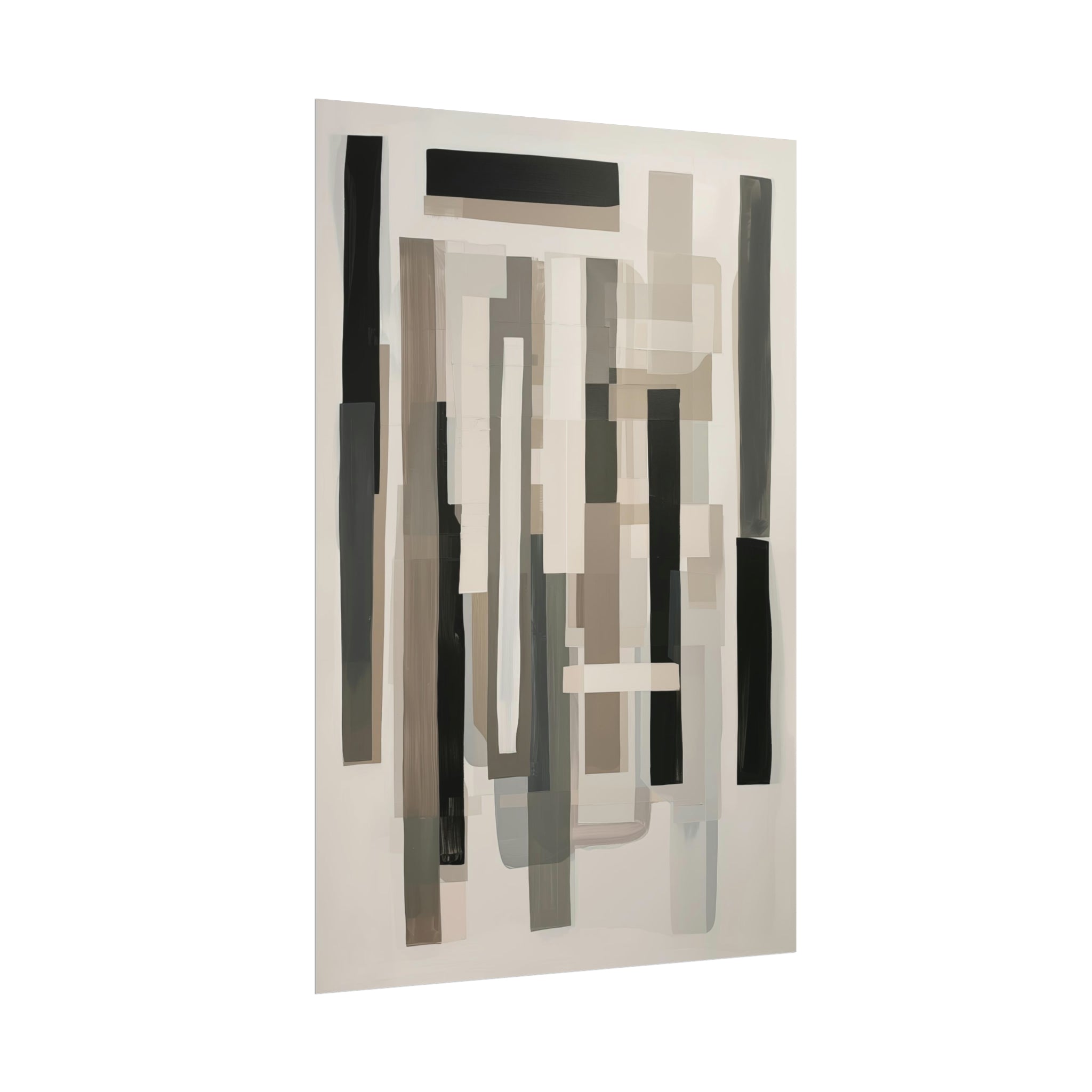 Abstract Wall Art Print - Fluted Neutrals