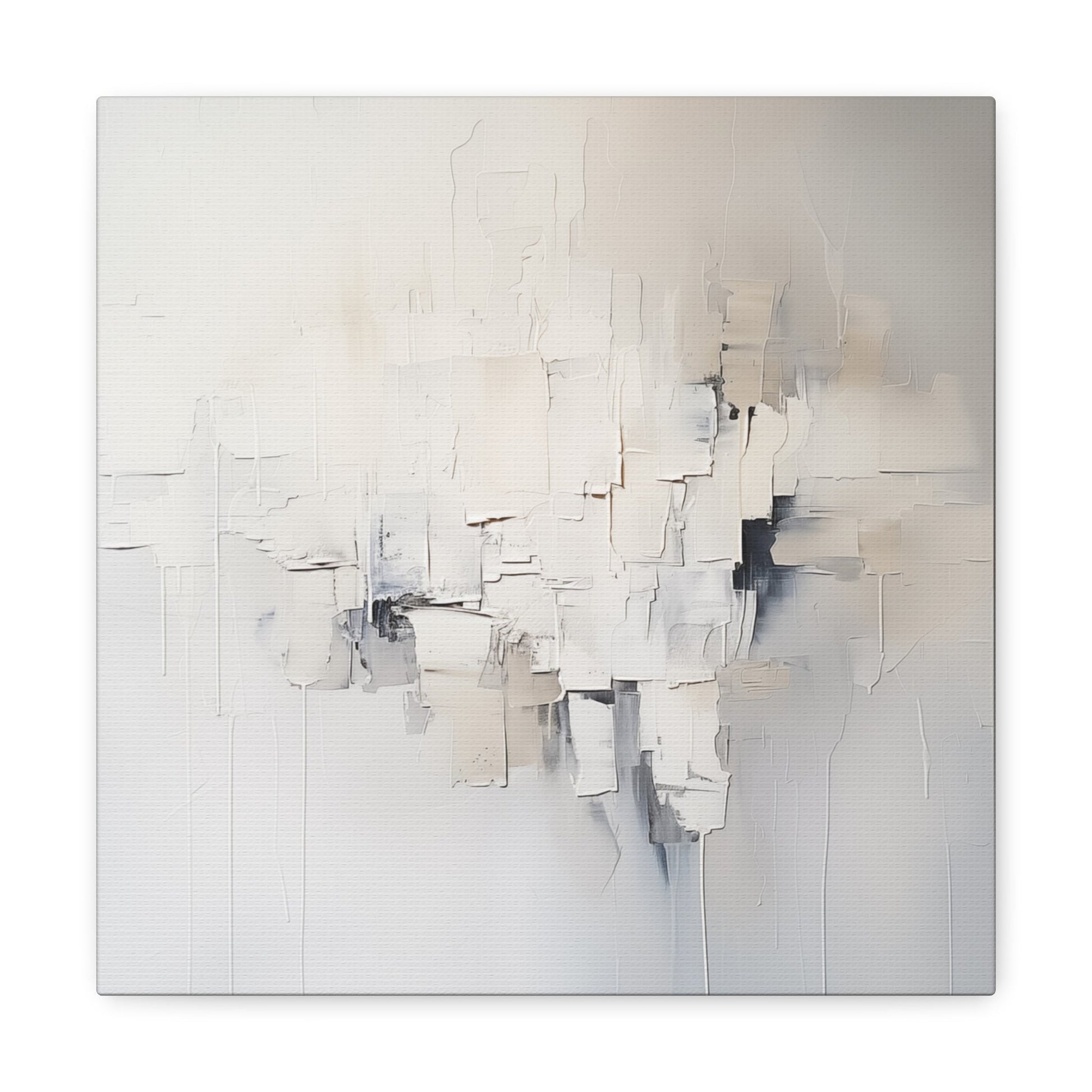 White Abstract Wall Art - Canvas Print Gallery Wrap - Neutral Light Gray Palette