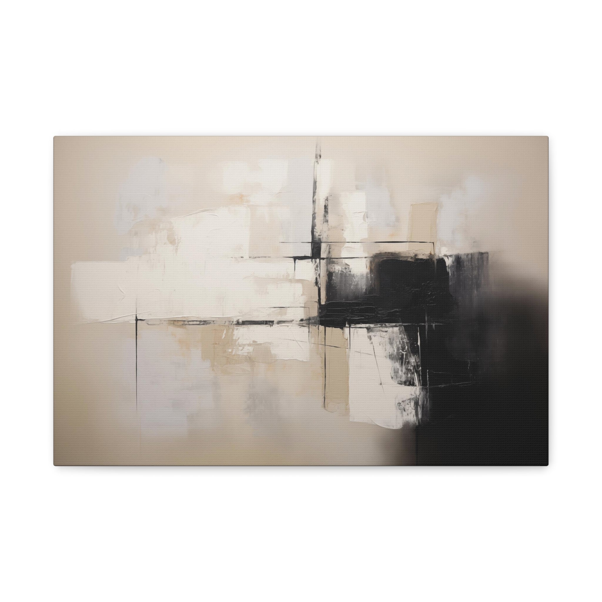 Abstract Neutral Wall Art - Canvas Print Gallery Wrap - Shock of Black