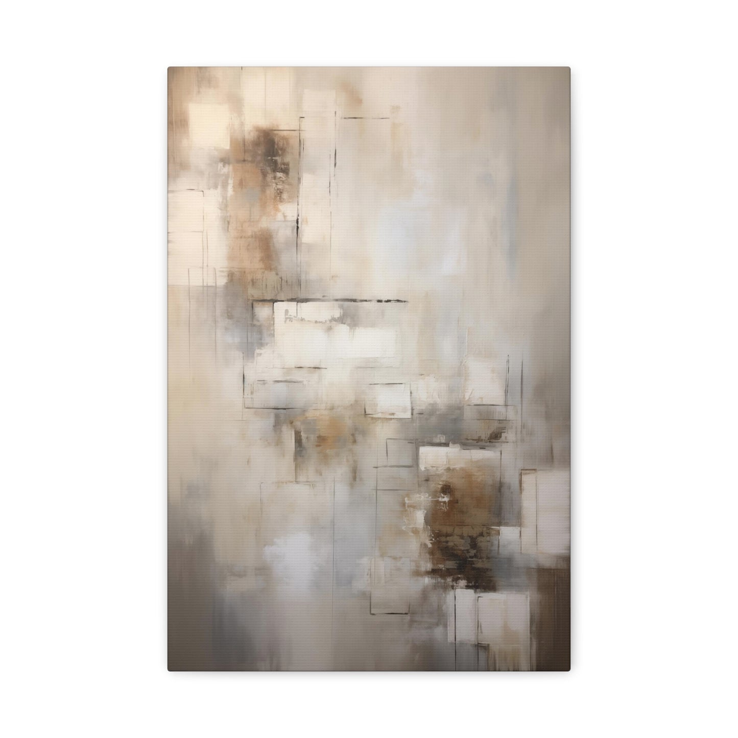 Abstract Neutral Wall Art - Canvas Print Gallery Wrap - Staggered Blocks