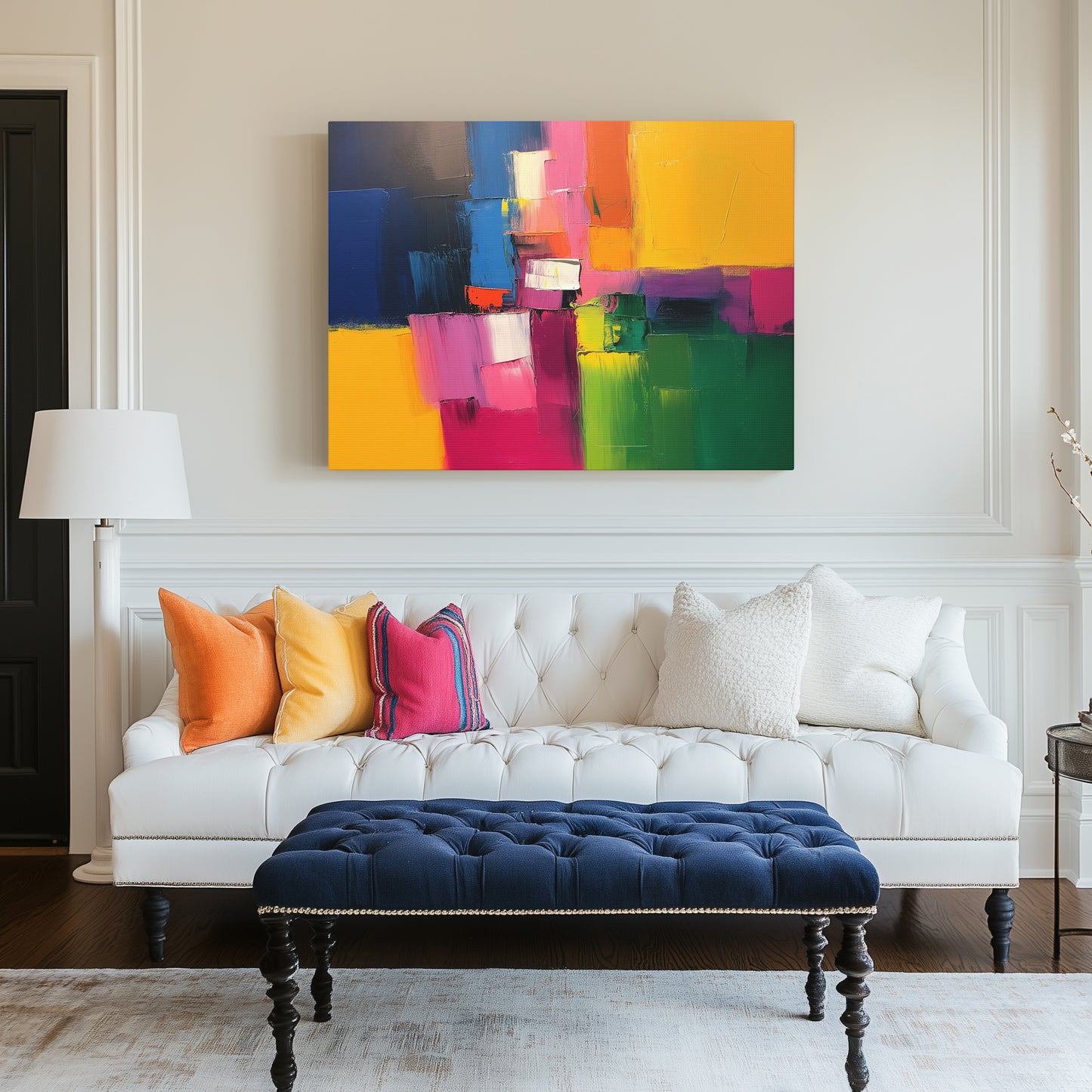 Colorful Abstract Wall Art - Canvas Print Gallery Wrap - Color Block Impasto