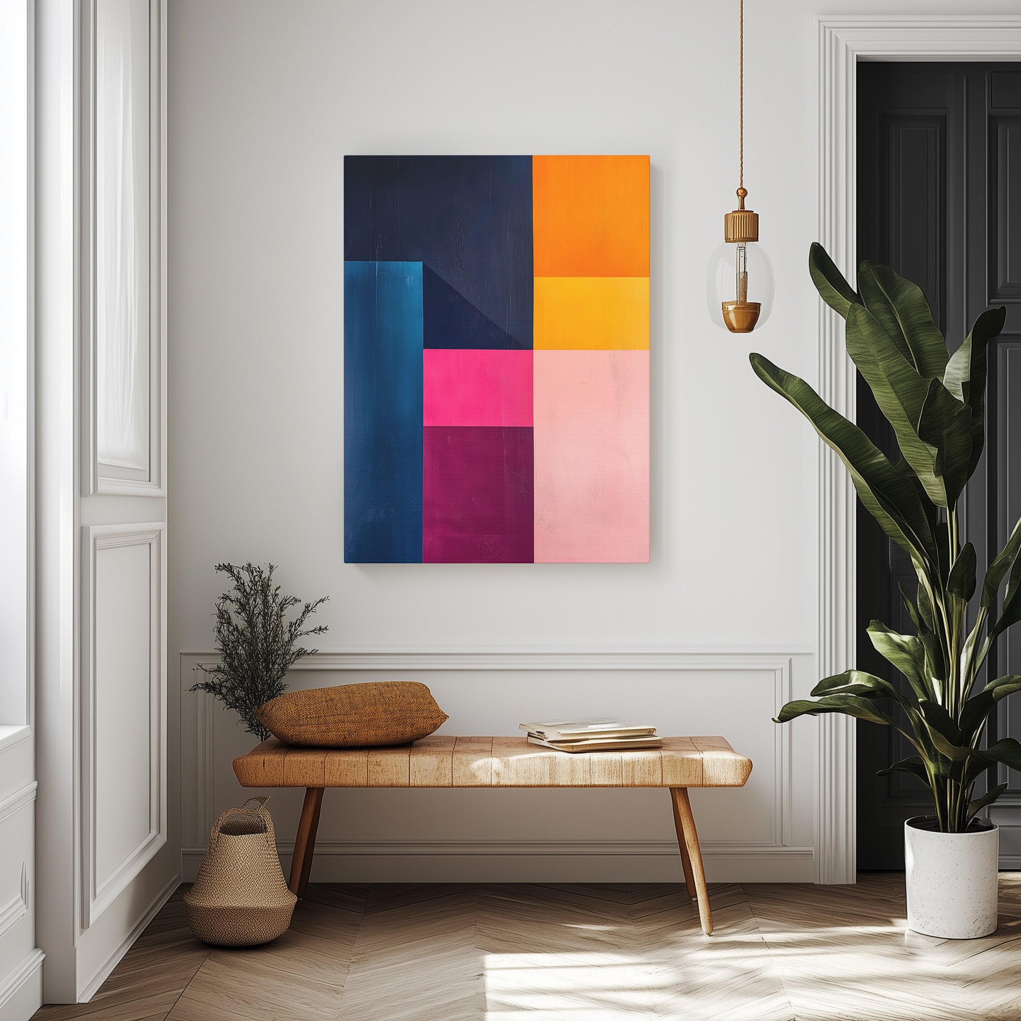 Color Block Wall Art - Canvas Print Gallery Wraps - Counting Blocks II