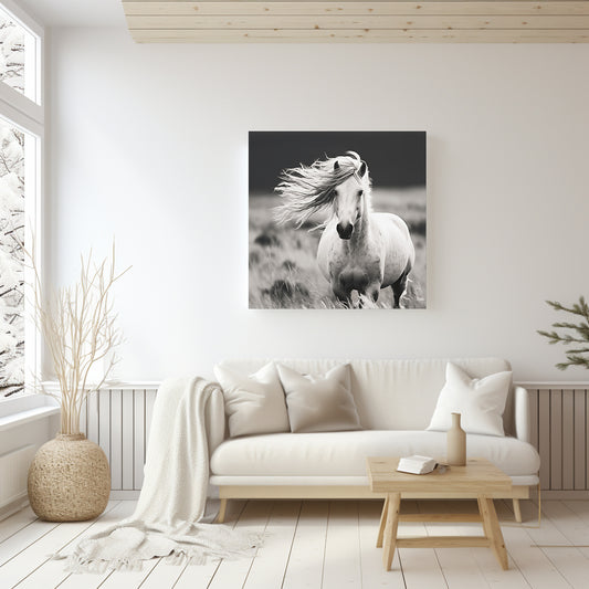 White Horse Wall Art - Canvas Print Gallery Wrap - Photography