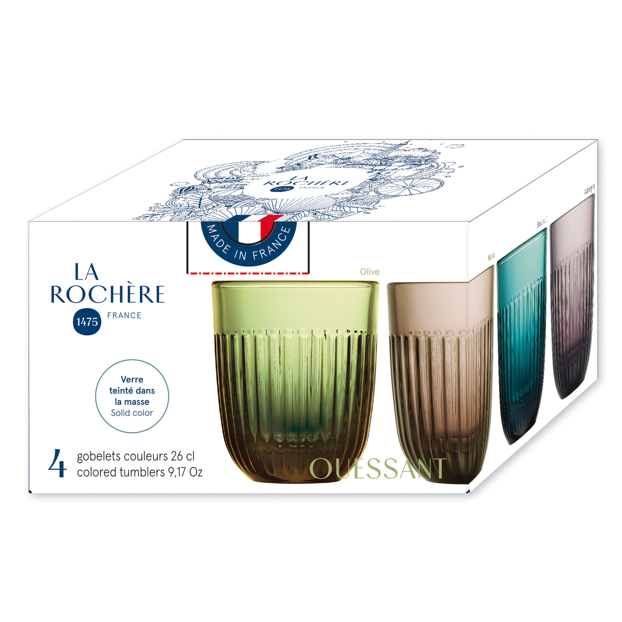 Ouessant Assorted Colored Tumblers – Set of 4