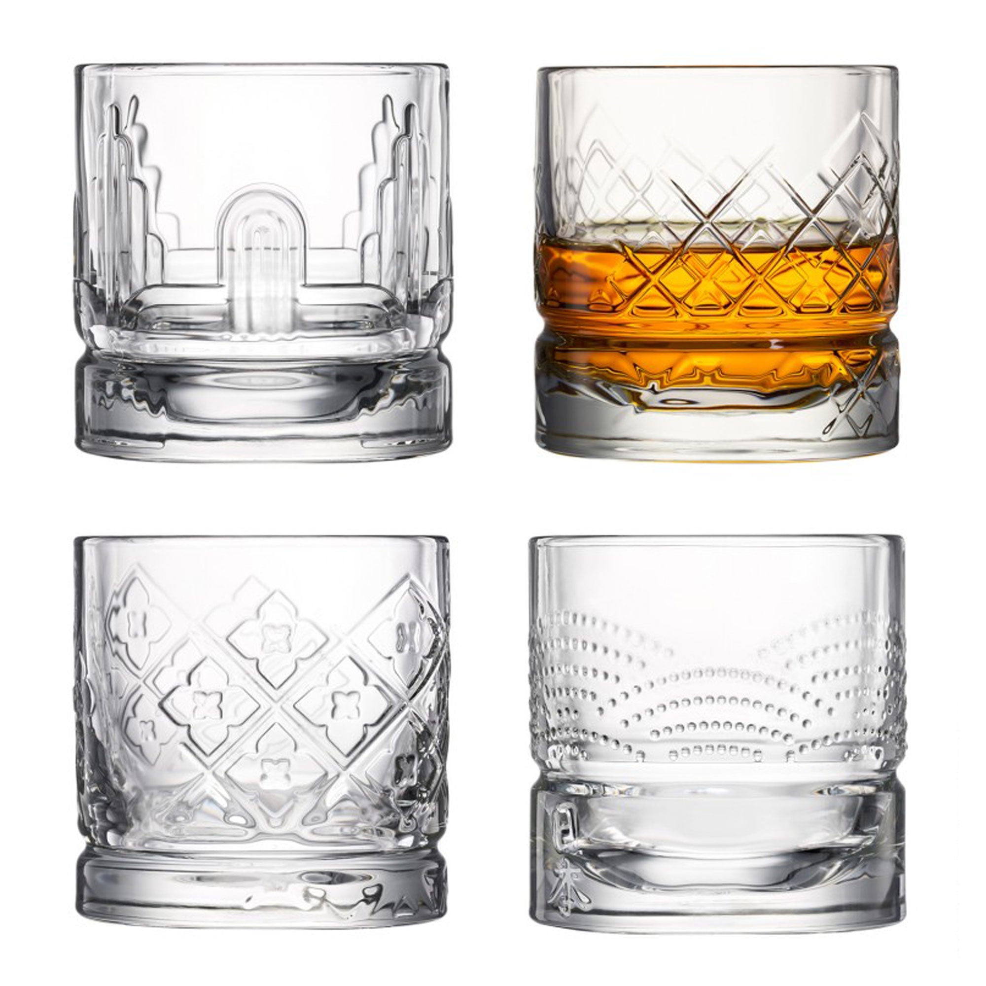 Dandy Assorted Whiskey Glasses – Set of 4