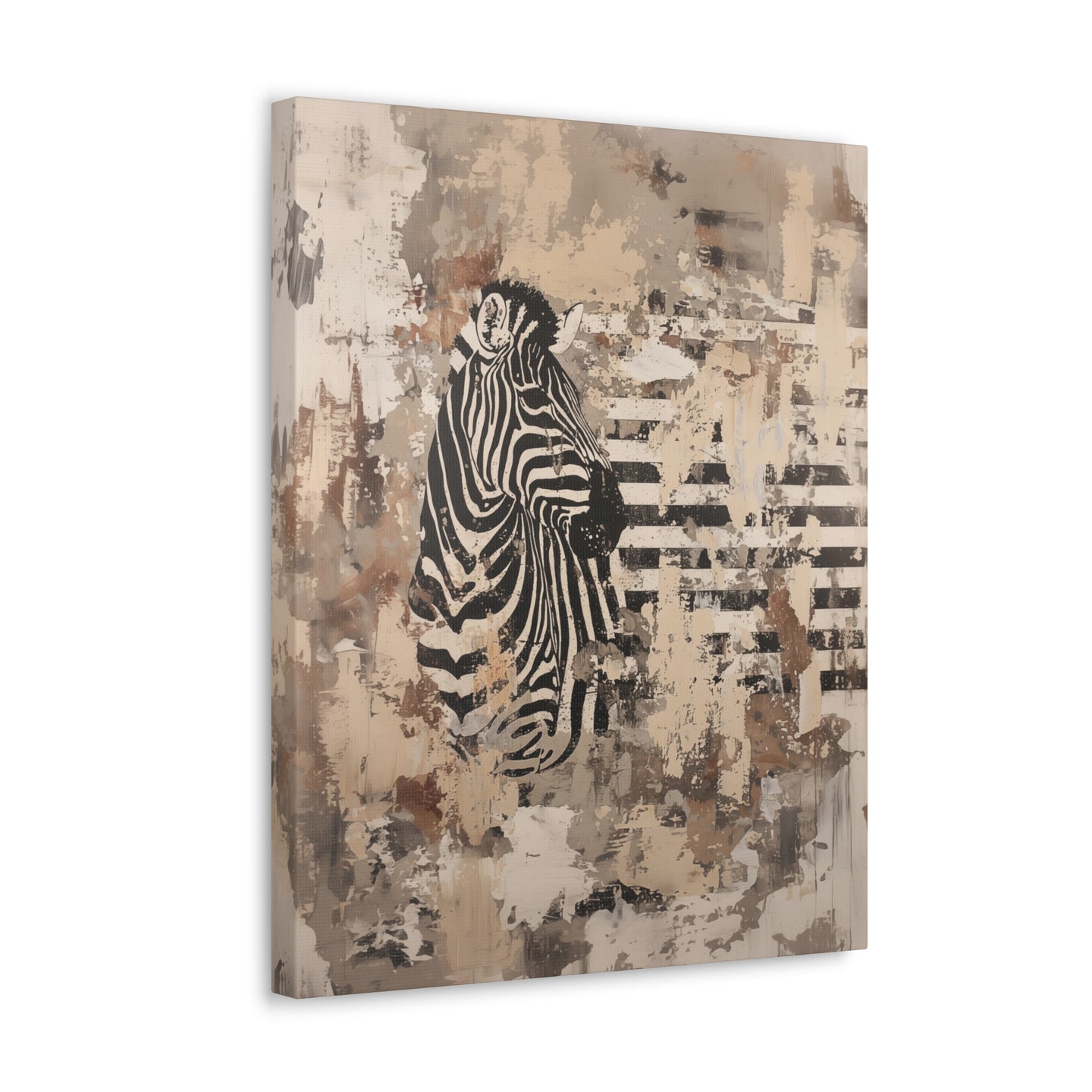 Zebra Neutral Stripes - Wall Art - Canvas Print Gallery Wrap